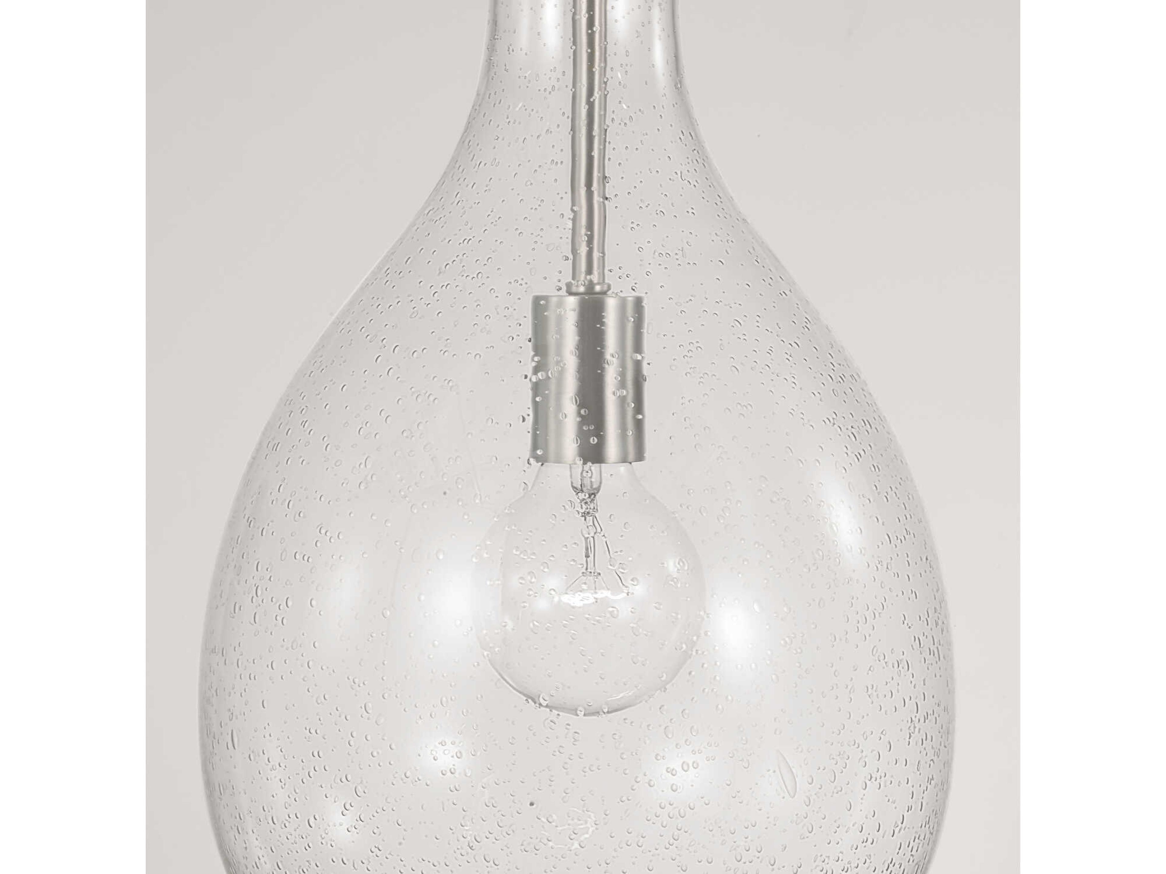 Capital Lighting Brentwood 1-Light Brushed Nickel Glass Mini Pendant