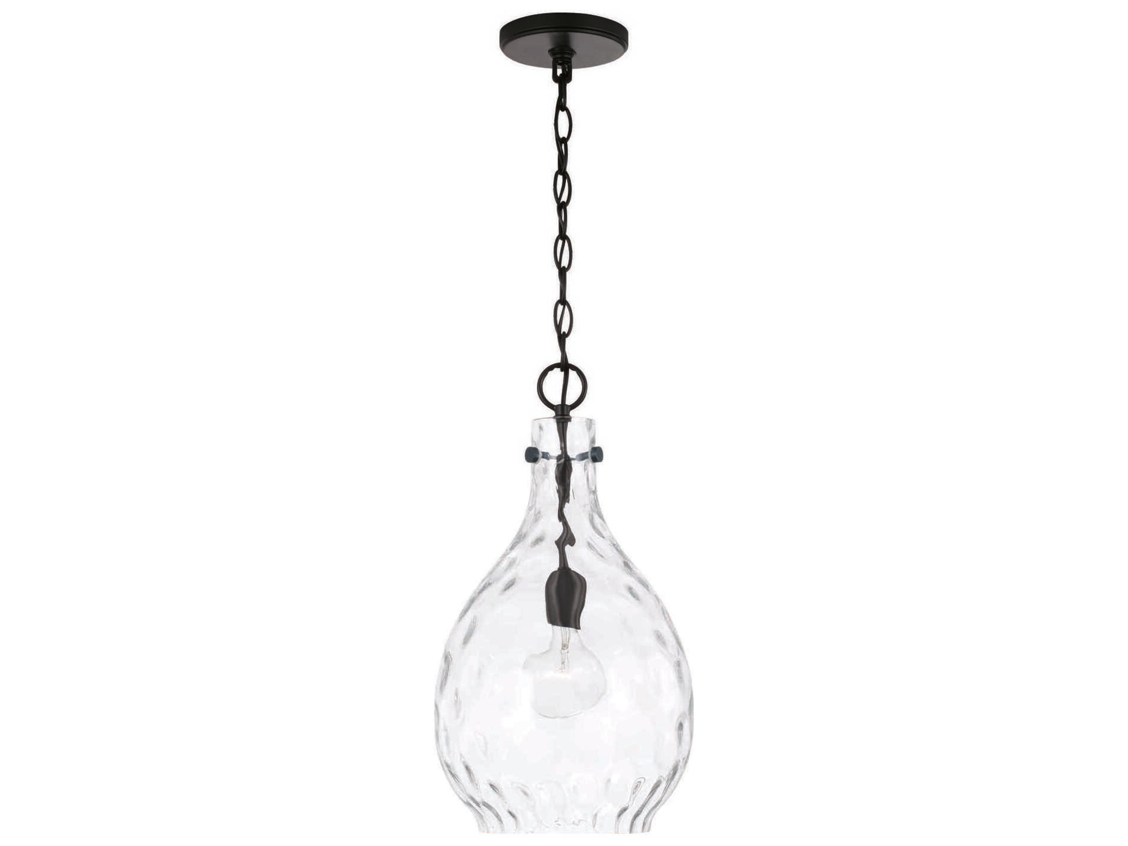 Brentwood 1-Light Matte Black Glass Mini Pendant