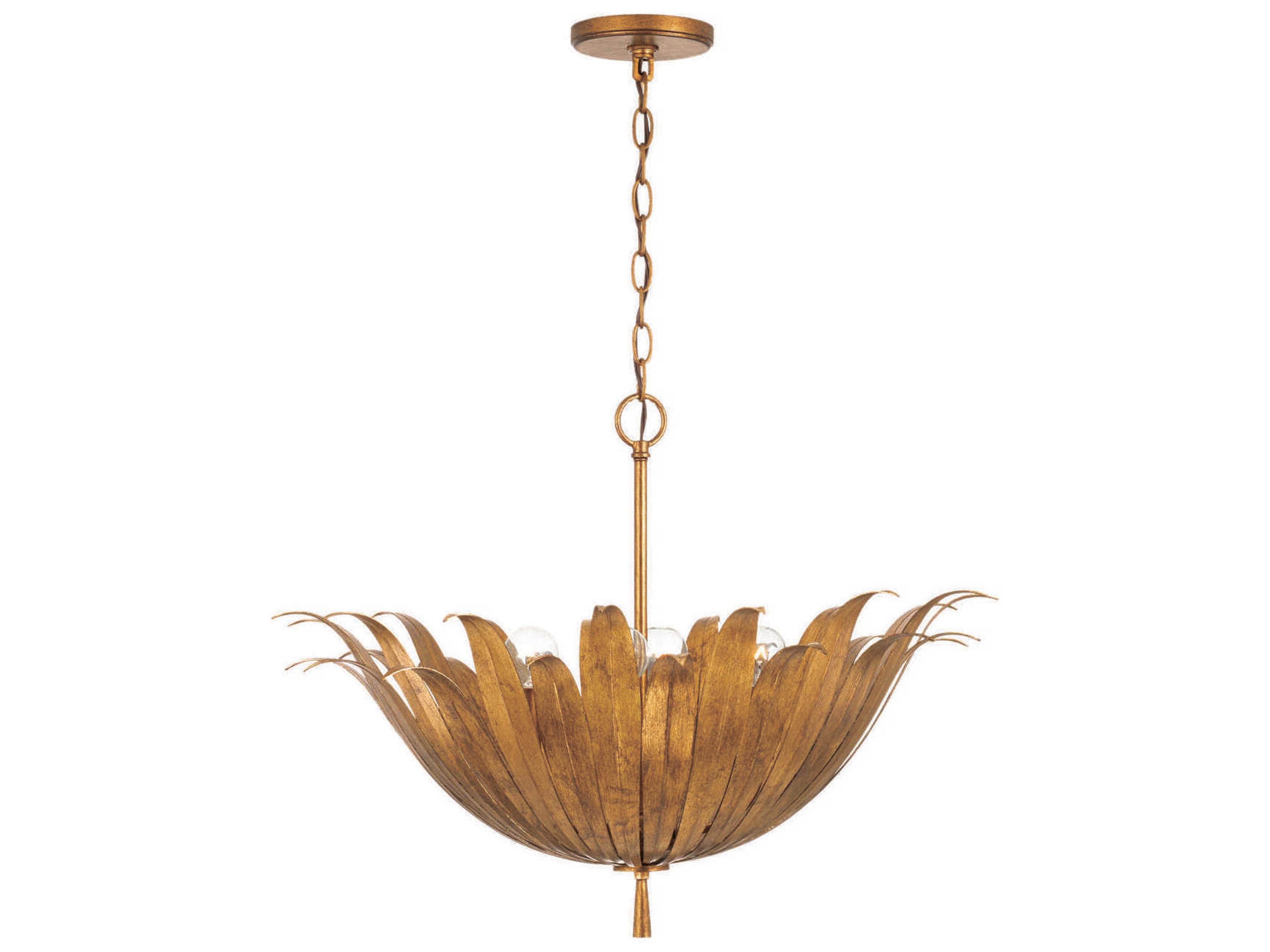 Capital Lighting Eden 4-Light Antique Gold Bowl Pendant