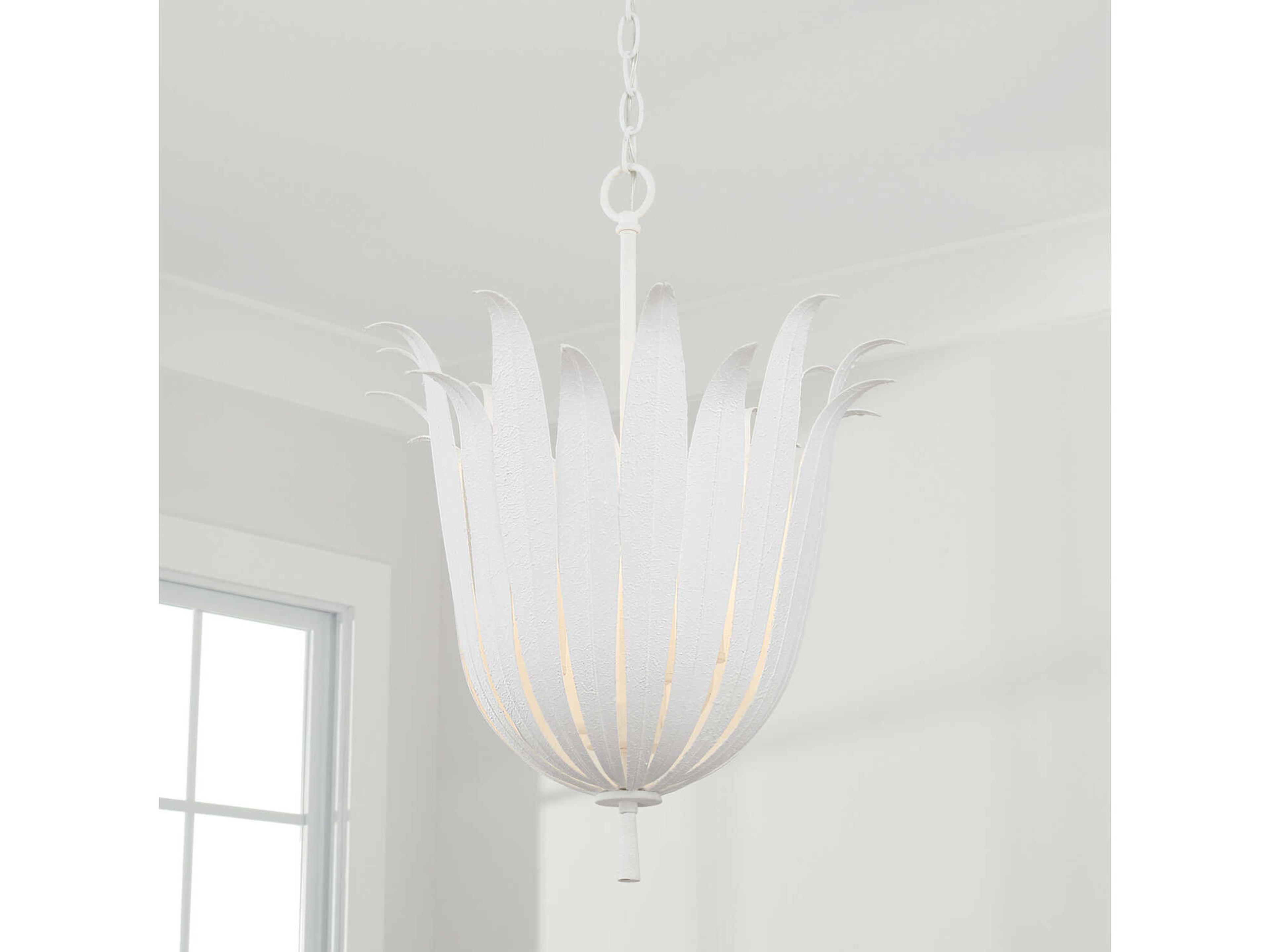 Capital Lighting Eden 4-Light Textured White Bowl Pendant
