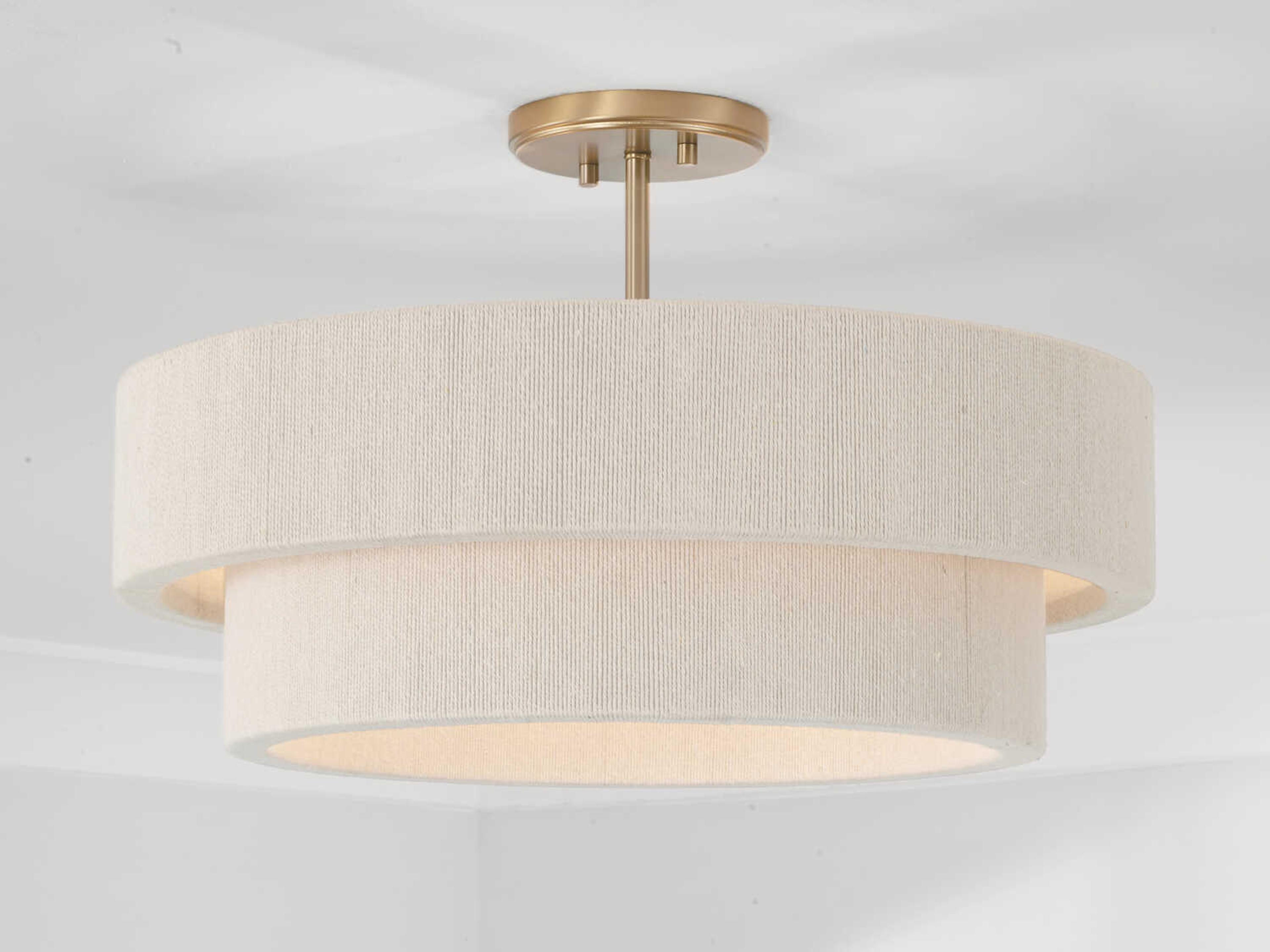 Capital Lighting Delaney 4-Light Matte Brass Drum Pendant