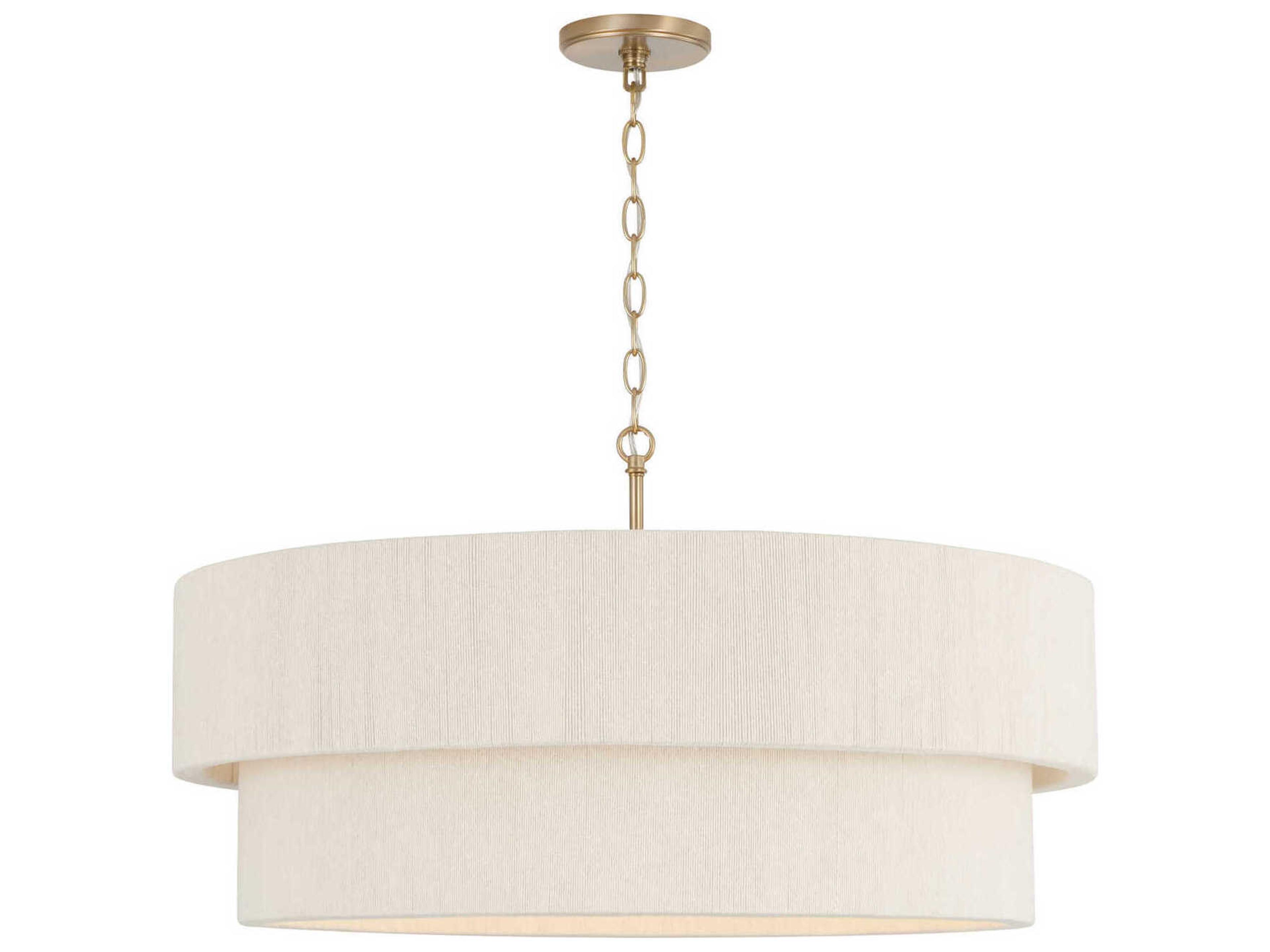 Delaney 4-Light Matte Brass Drum Pendant