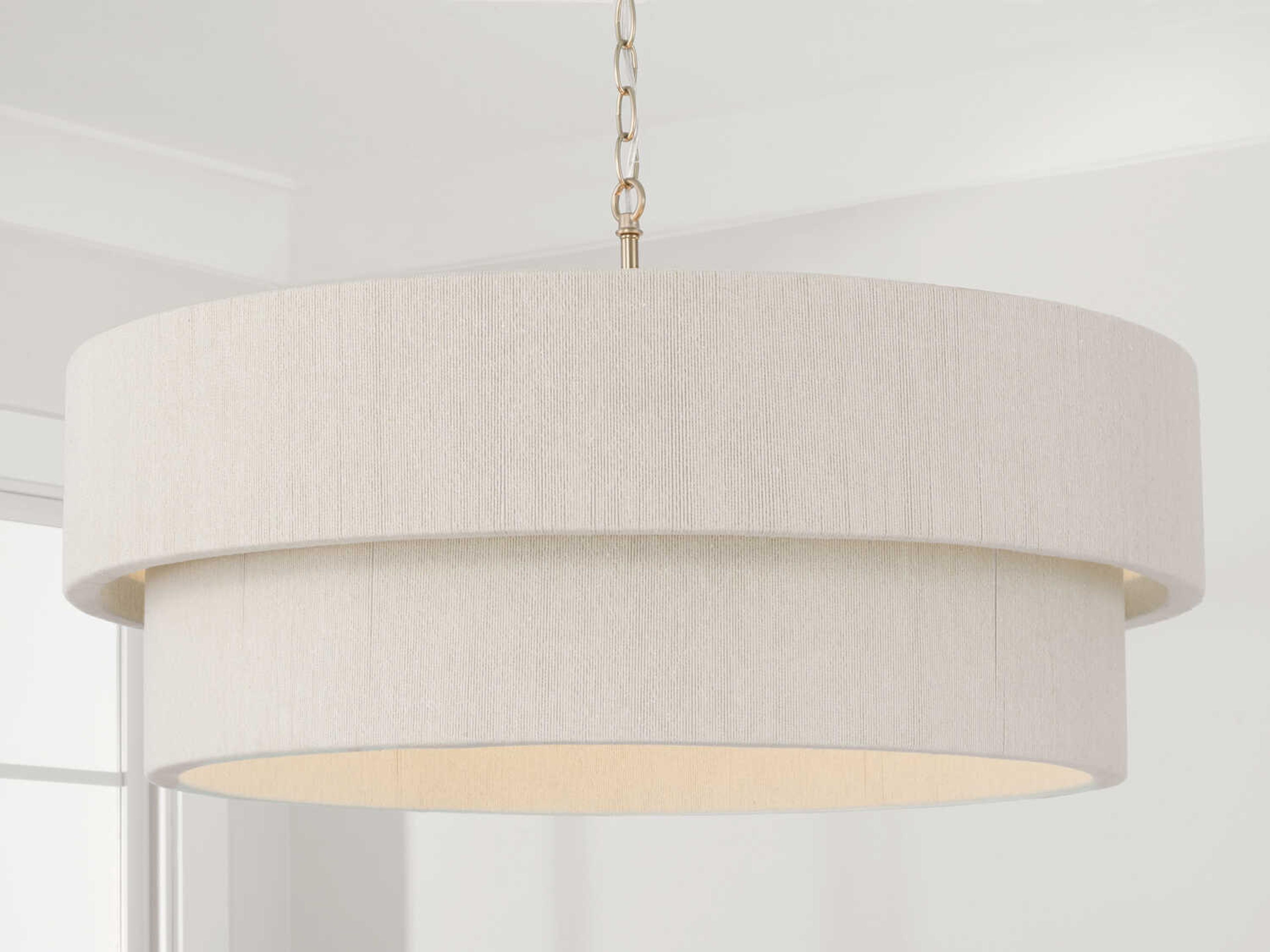 Capital Lighting Delaney 4-Light Matte Brass Drum Pendant