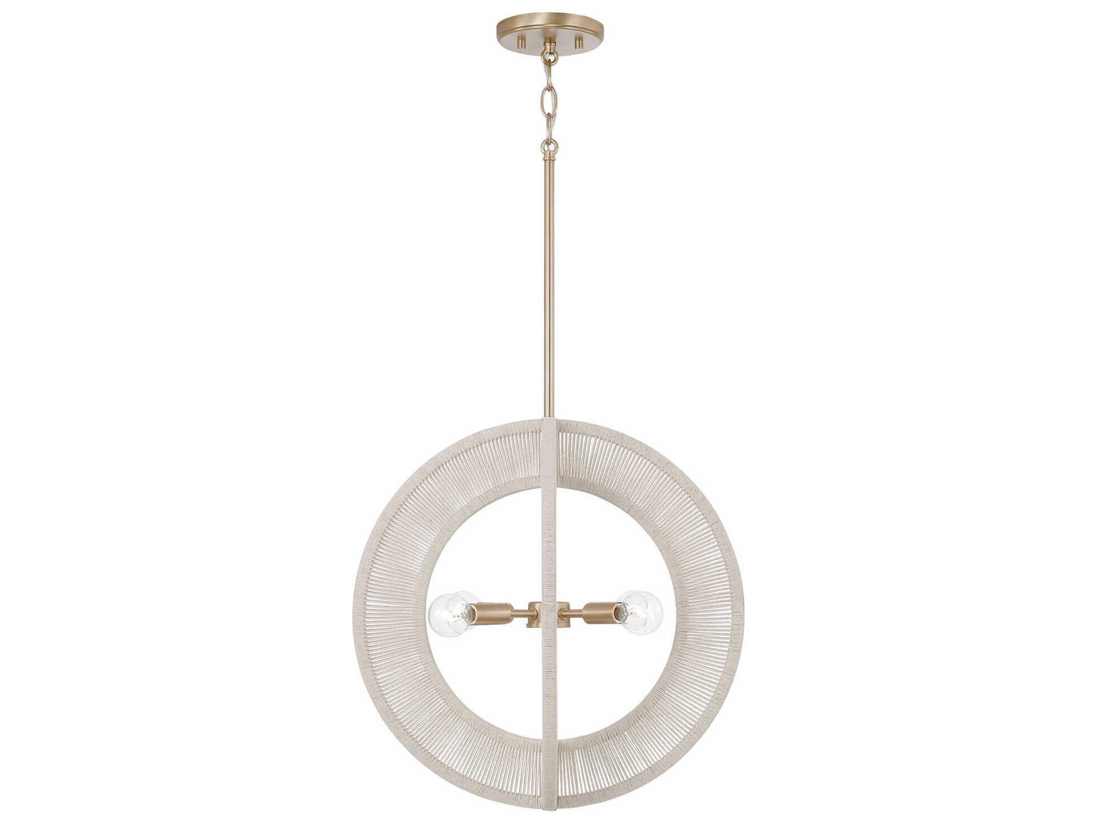 Capital Lighting Delaney 4-Light Matte Brass Round Pendant