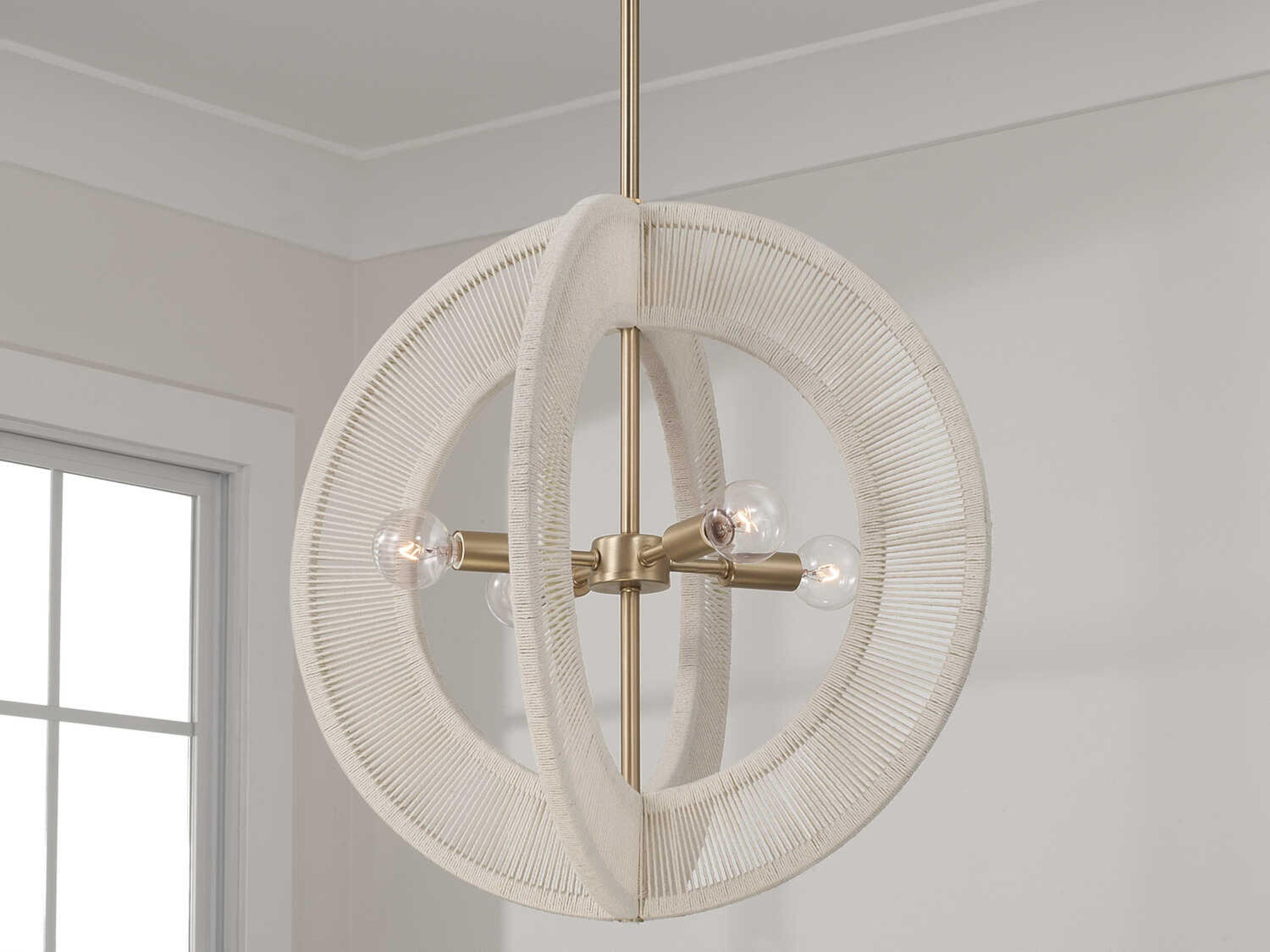 Capital Lighting Delaney 4-Light Matte Brass Round Pendant