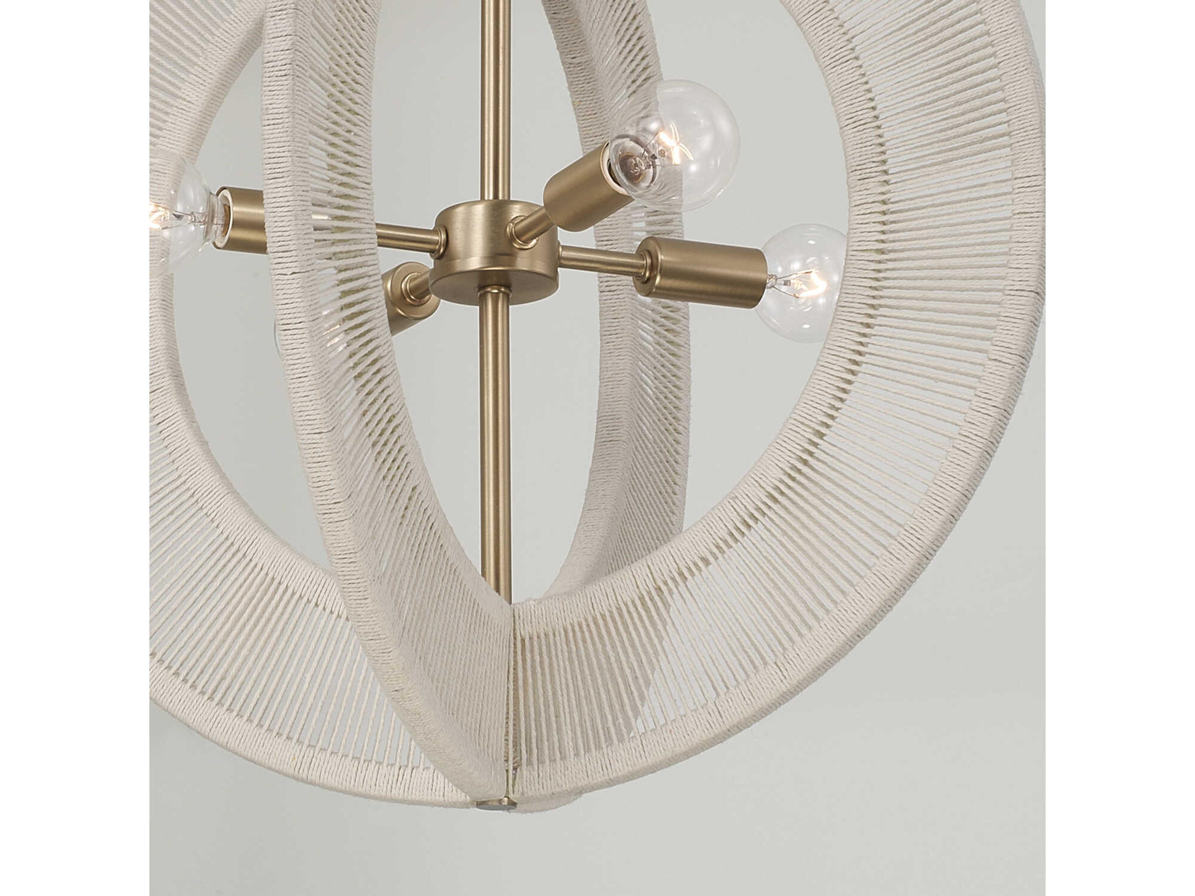 Capital Lighting Delaney 4-Light Matte Brass Round Pendant