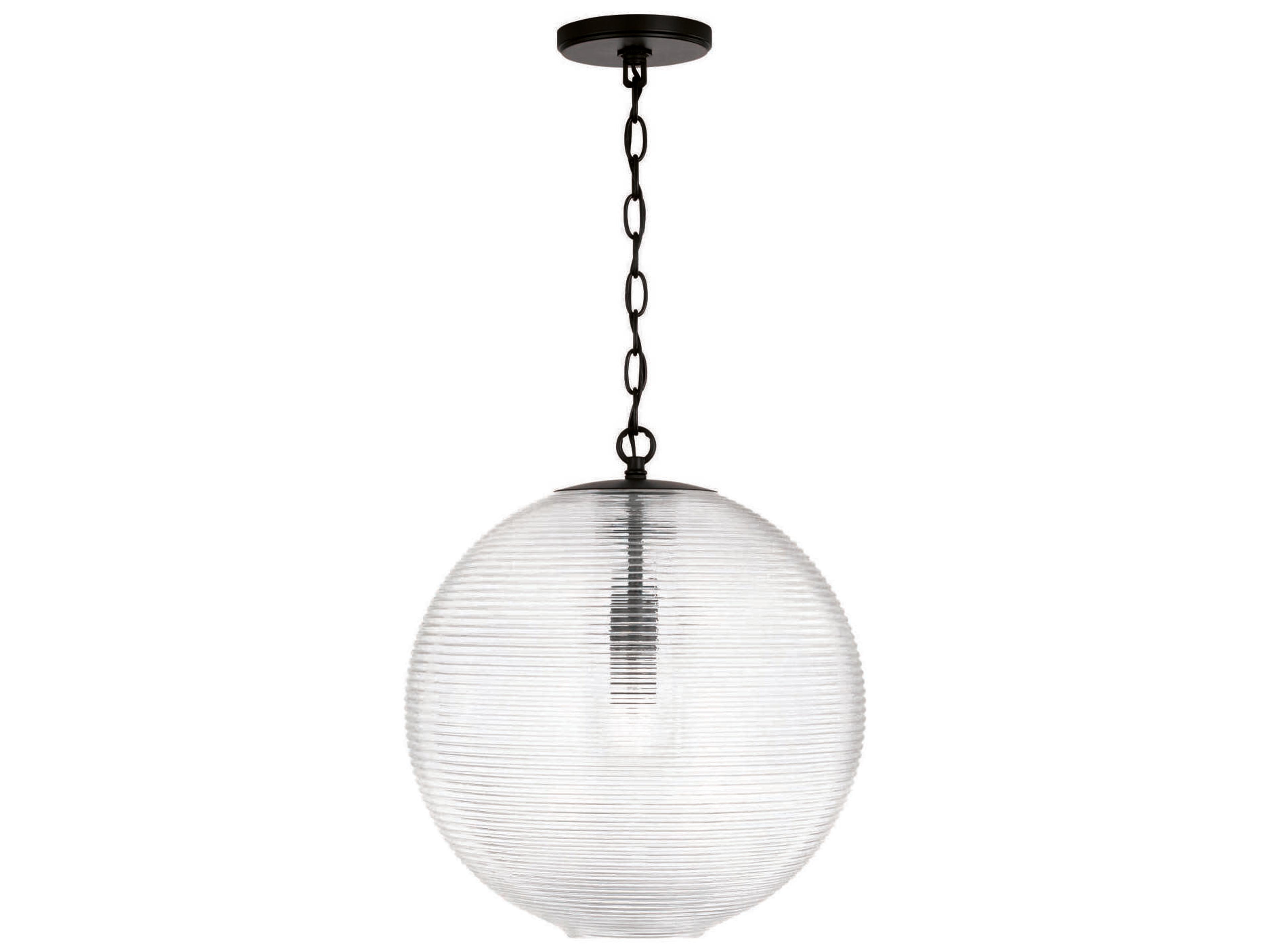 Dolan 1-Light Matte Black Glass Globe Pendant
