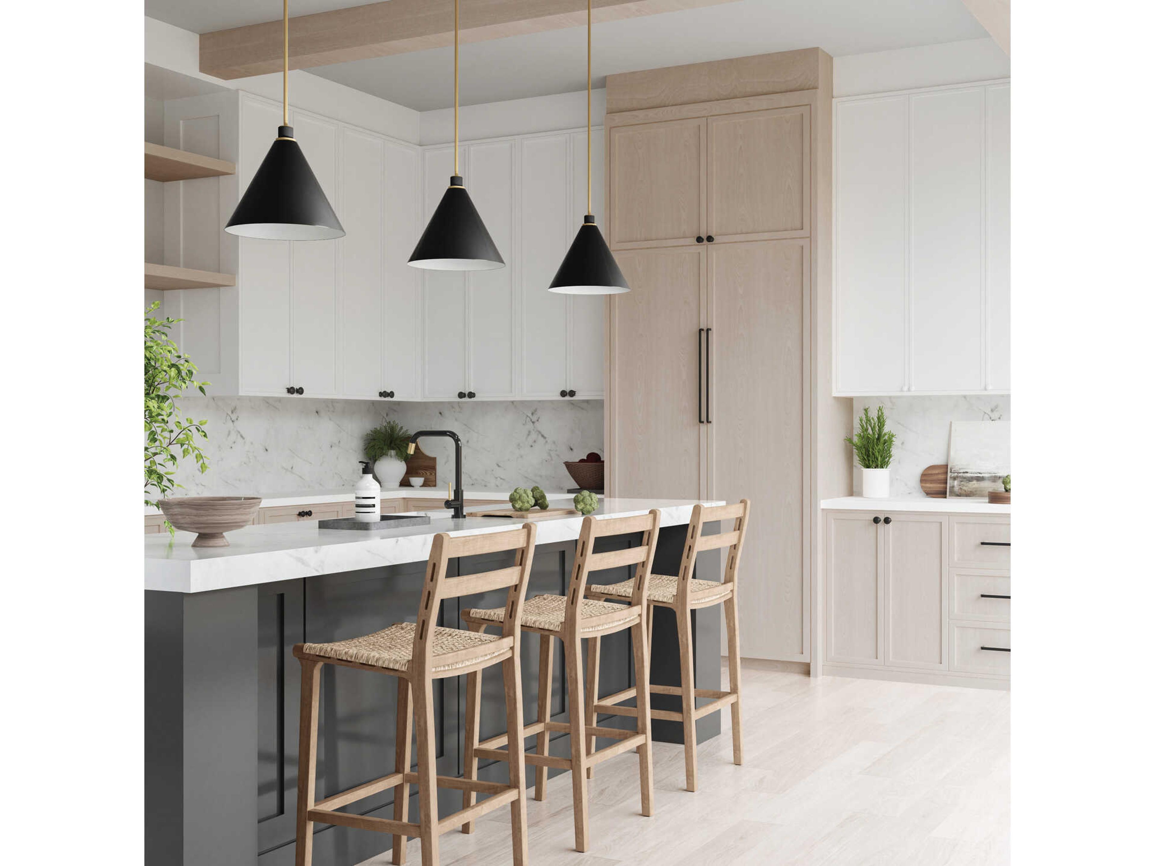 Capital Lighting Bradley 1-Light Aged Brass Black Pendant