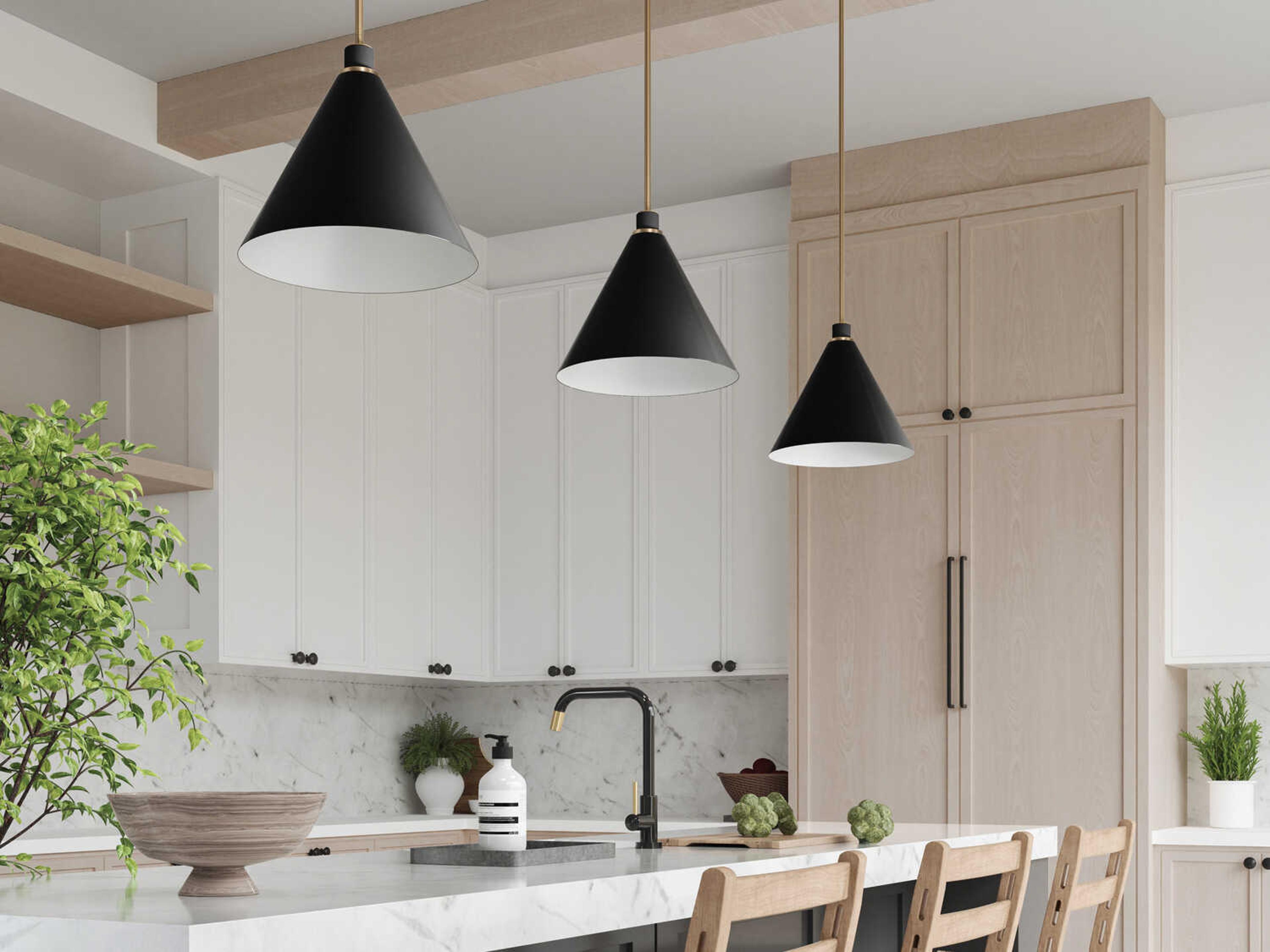 Capital Lighting Bradley 1-Light Aged Brass Black Pendant