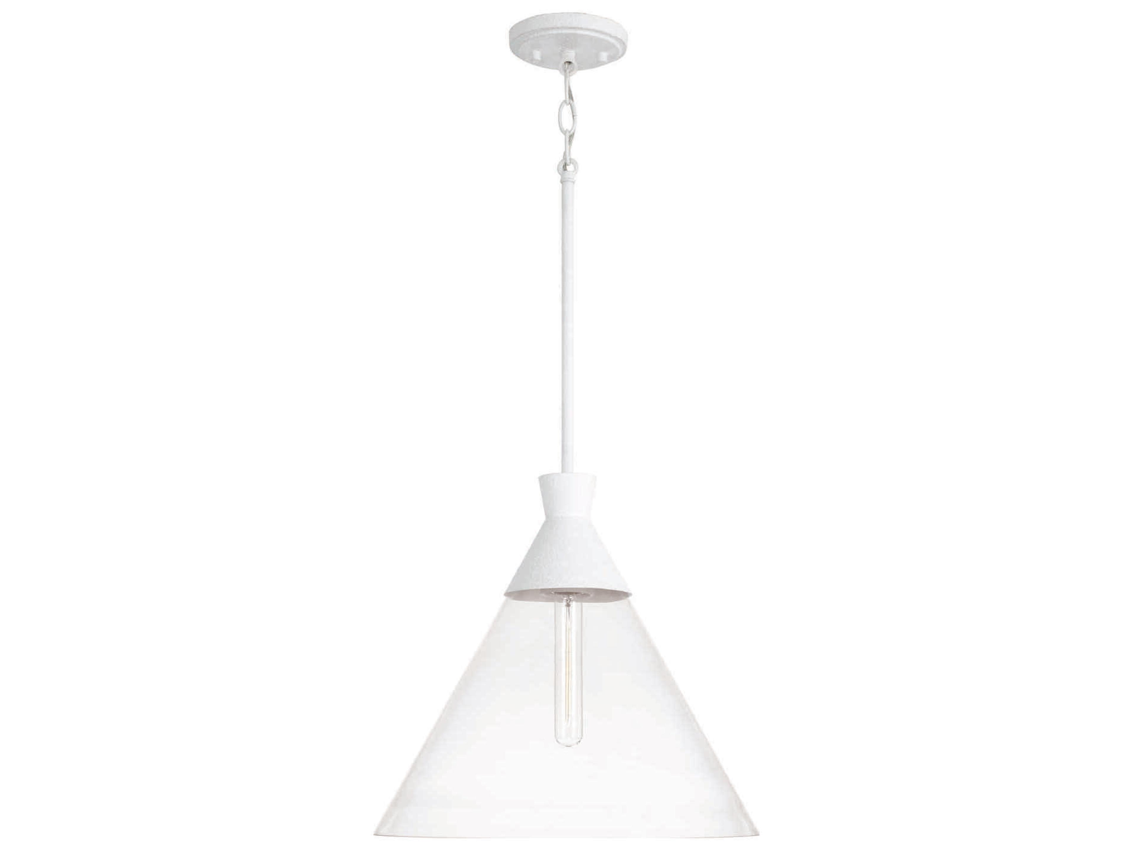 Paloma 1-Light Textured White Glass Pendant