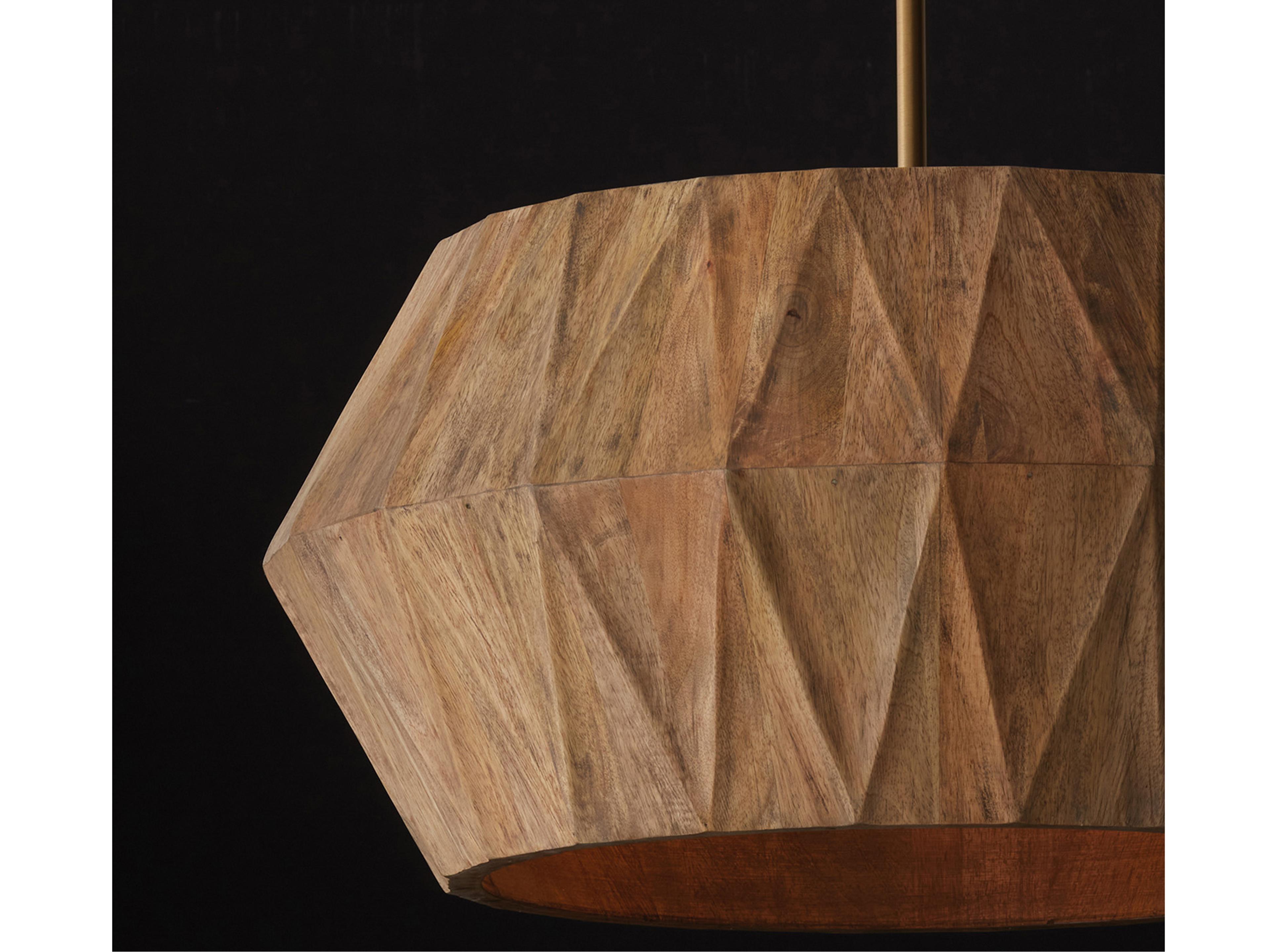 Capital Lighting Nadeau 4-Light Light Wood And Patinaed Brass Brown Pendant