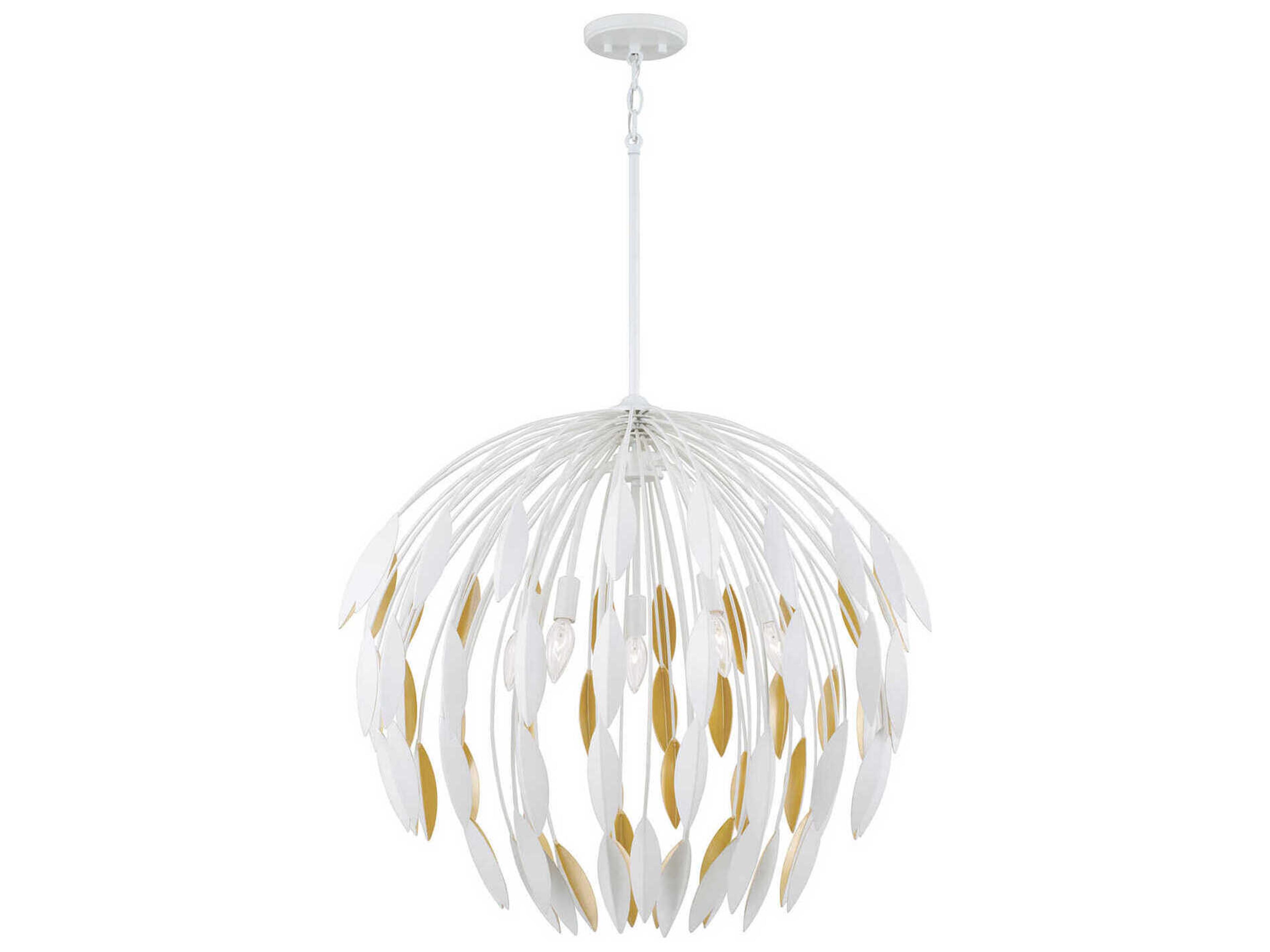 Margeaux 5-Light Matte White Dome Pendant