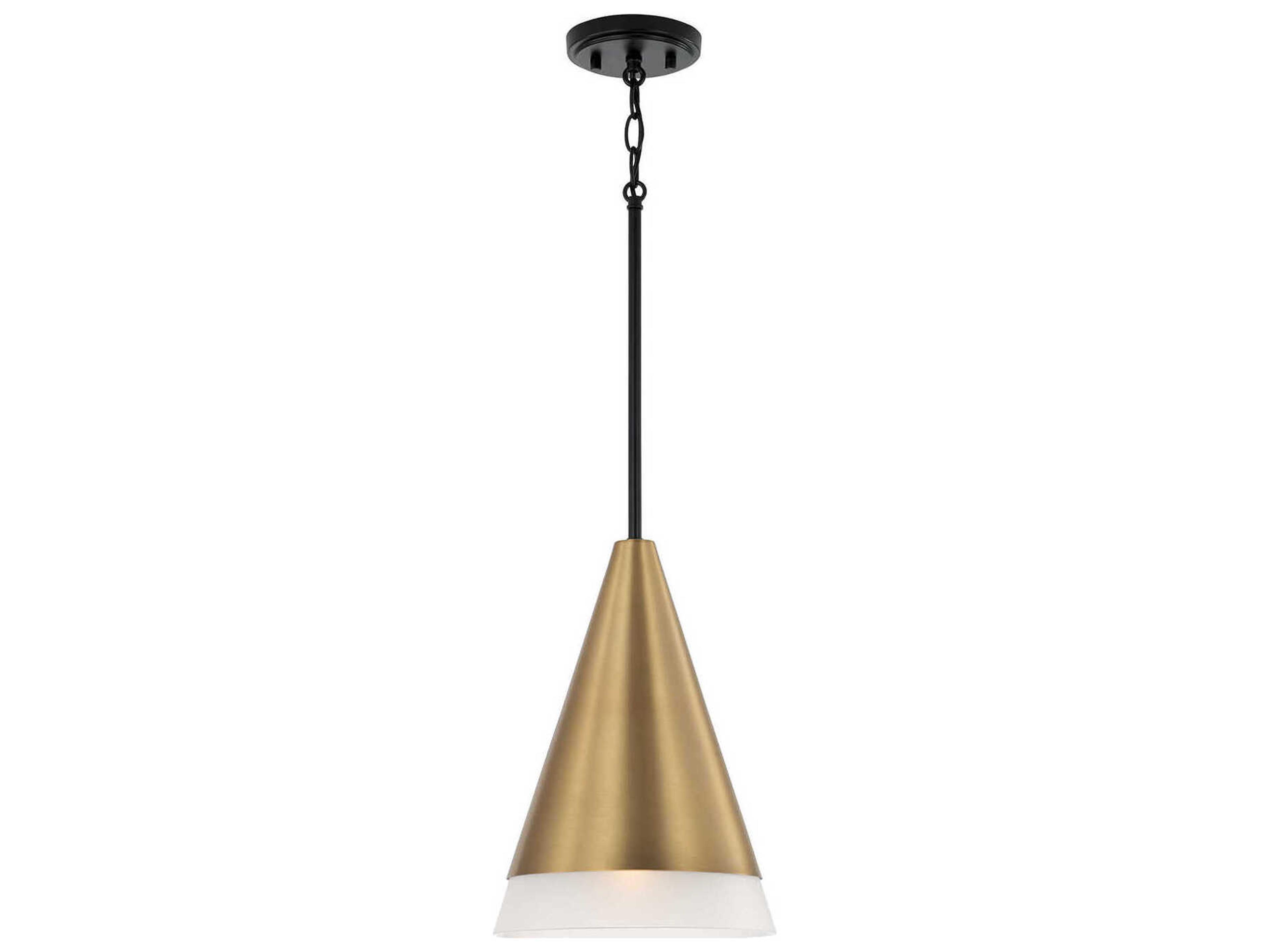 Avant 1-Light Aged Brass And Black Mini Pendant