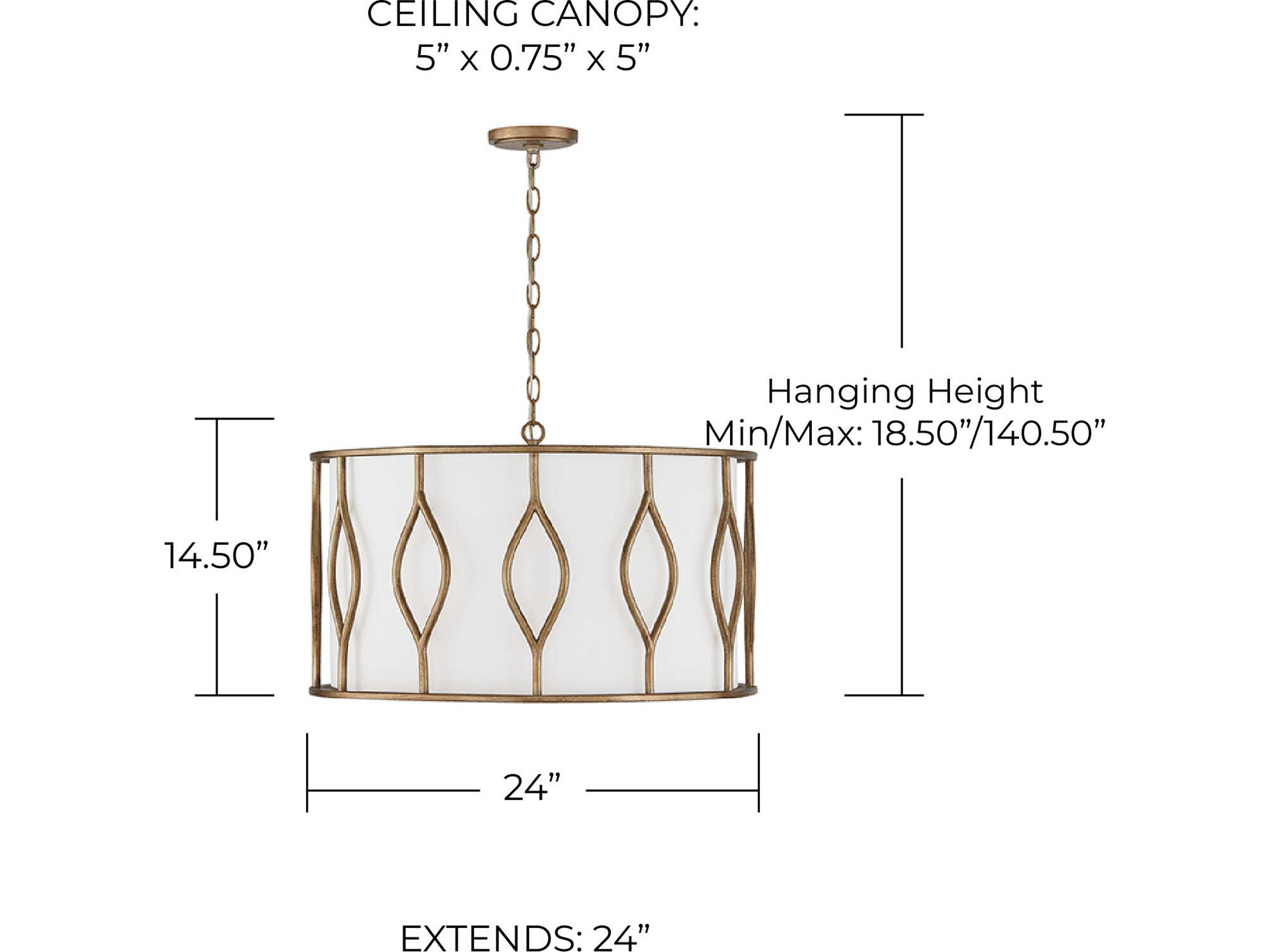 Capital Lighting Cohen 4-Light Mystic Luster Brass Drum Pendant