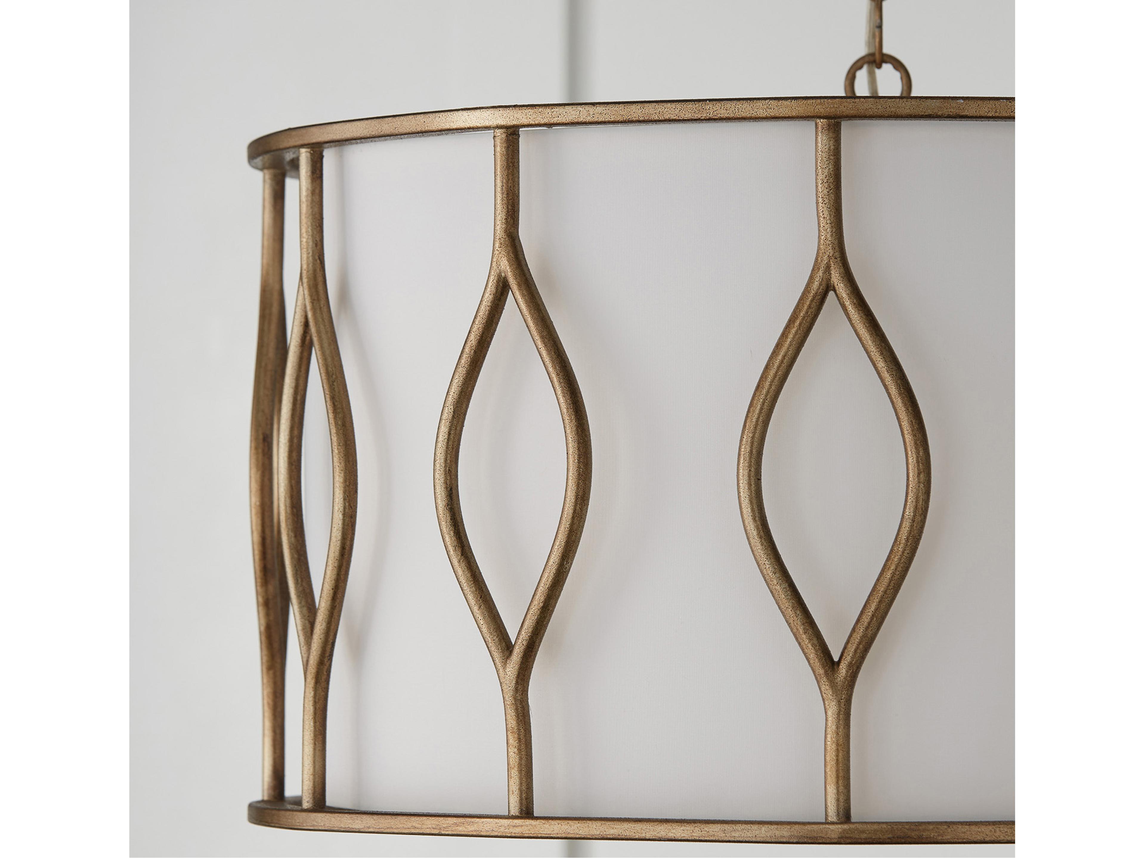 Capital Lighting Cohen 4-Light Mystic Luster Brass Drum Pendant