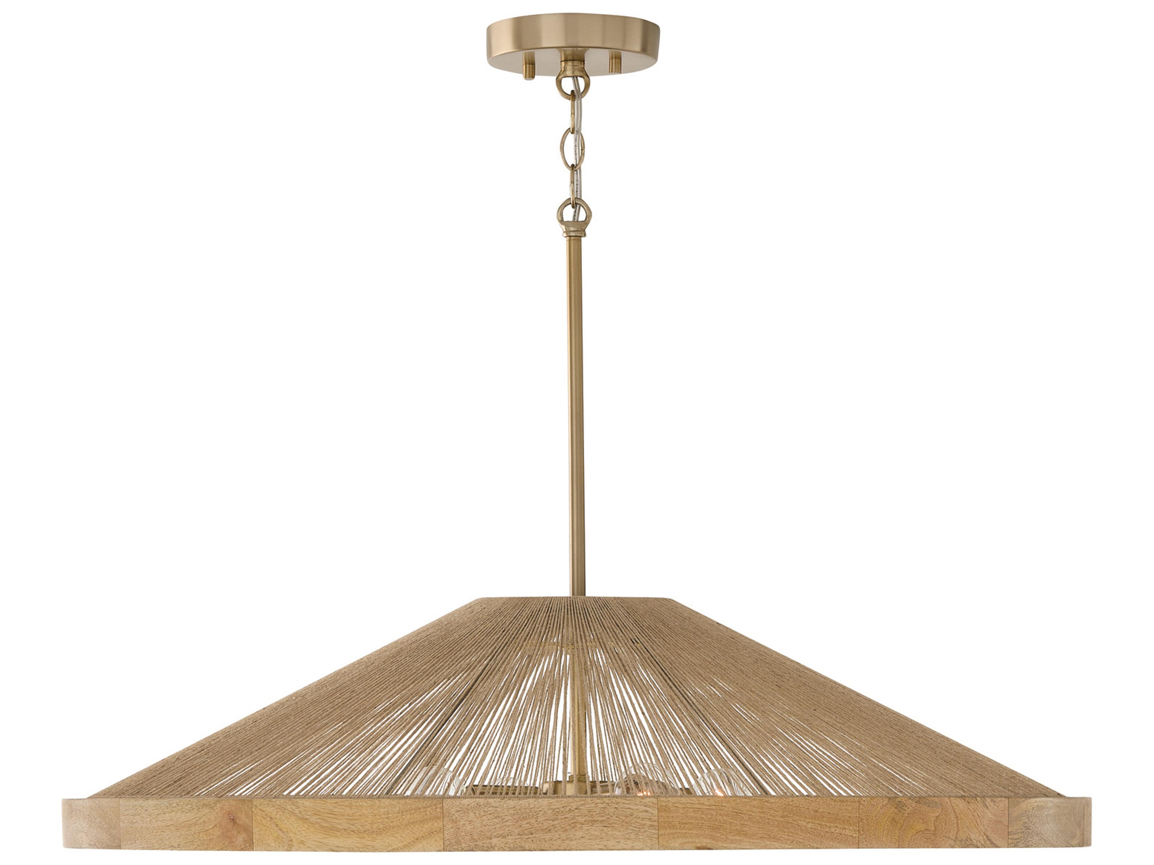 Maya 4-Light Matte Brass Brown Pendant