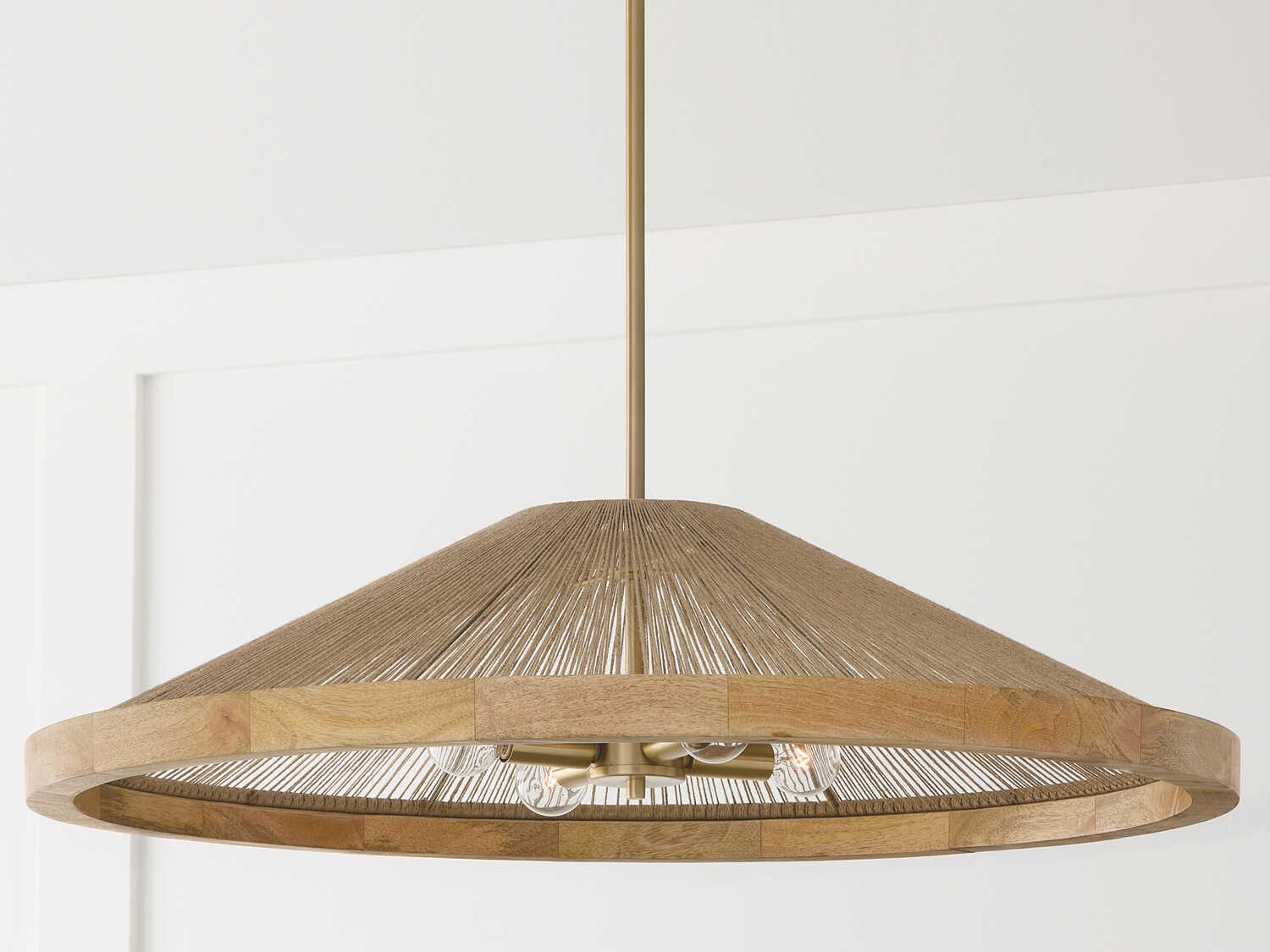 Capital Lighting Maya 4-Light Matte Brass Brown Pendant