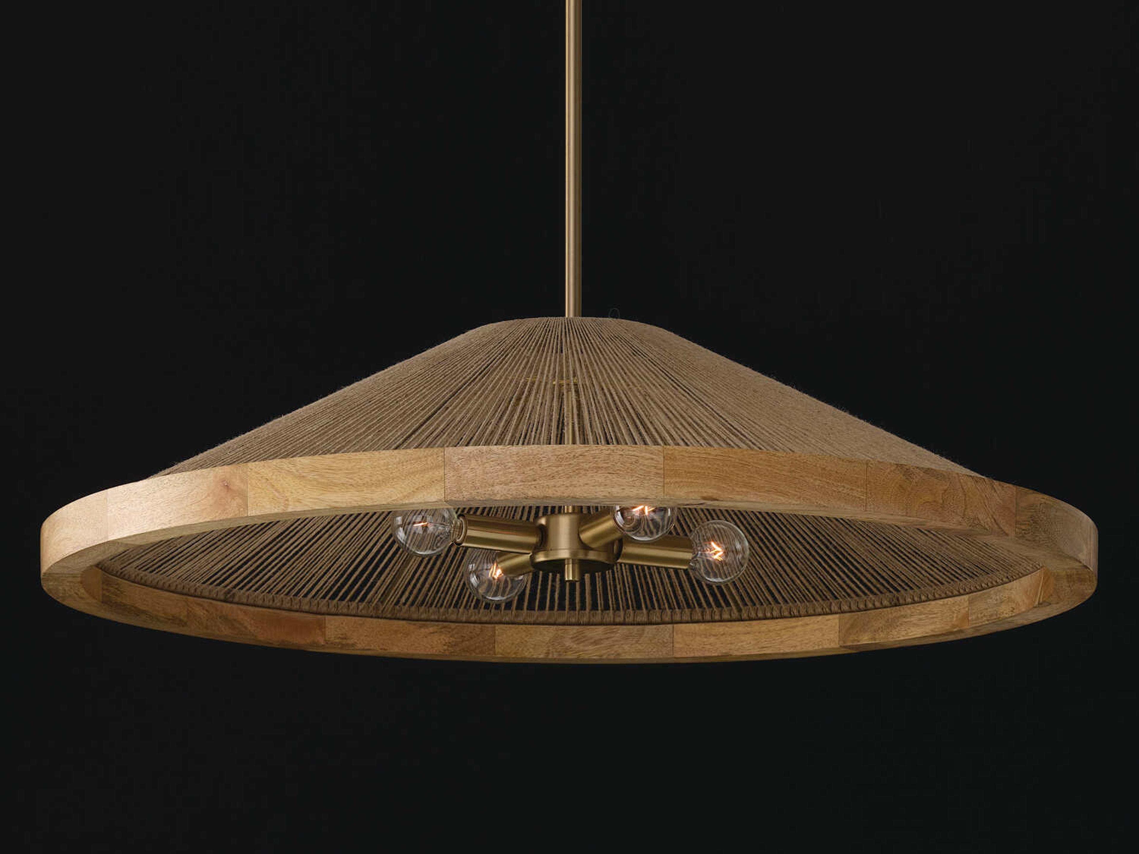 Capital Lighting Maya 4-Light Matte Brass Brown Pendant