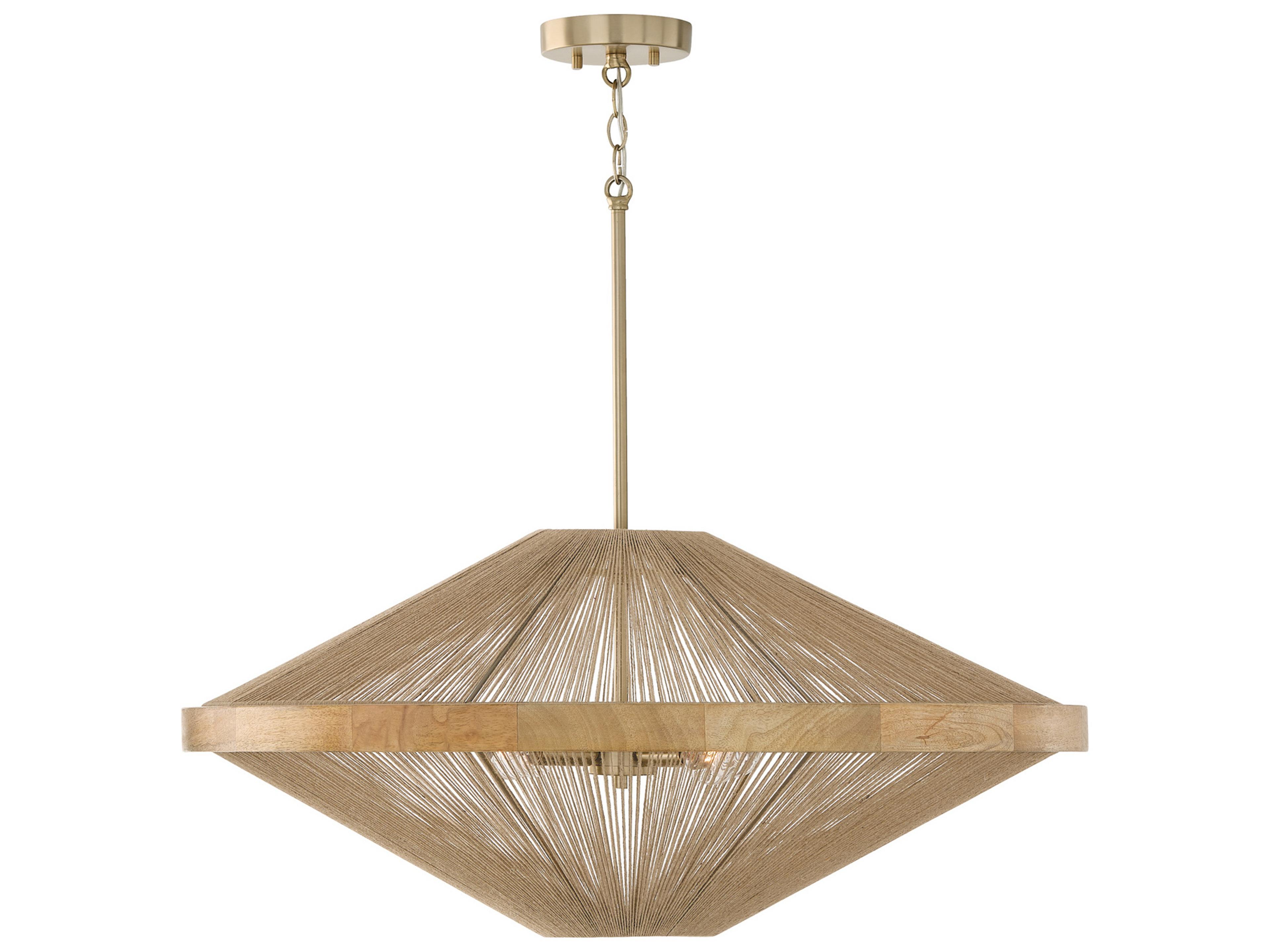 Maya 4-Light Matte Brass Brown Pendant