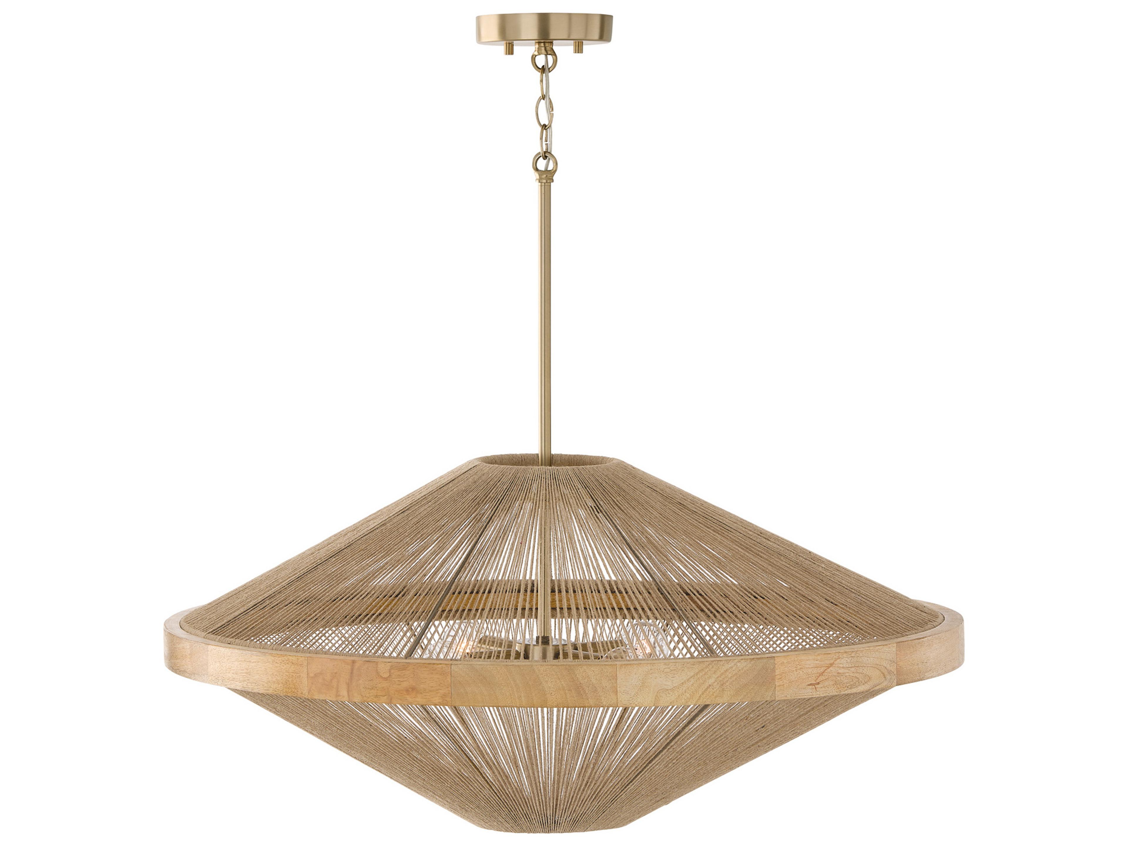 Capital Lighting Maya 4-Light Matte Brass Brown Pendant