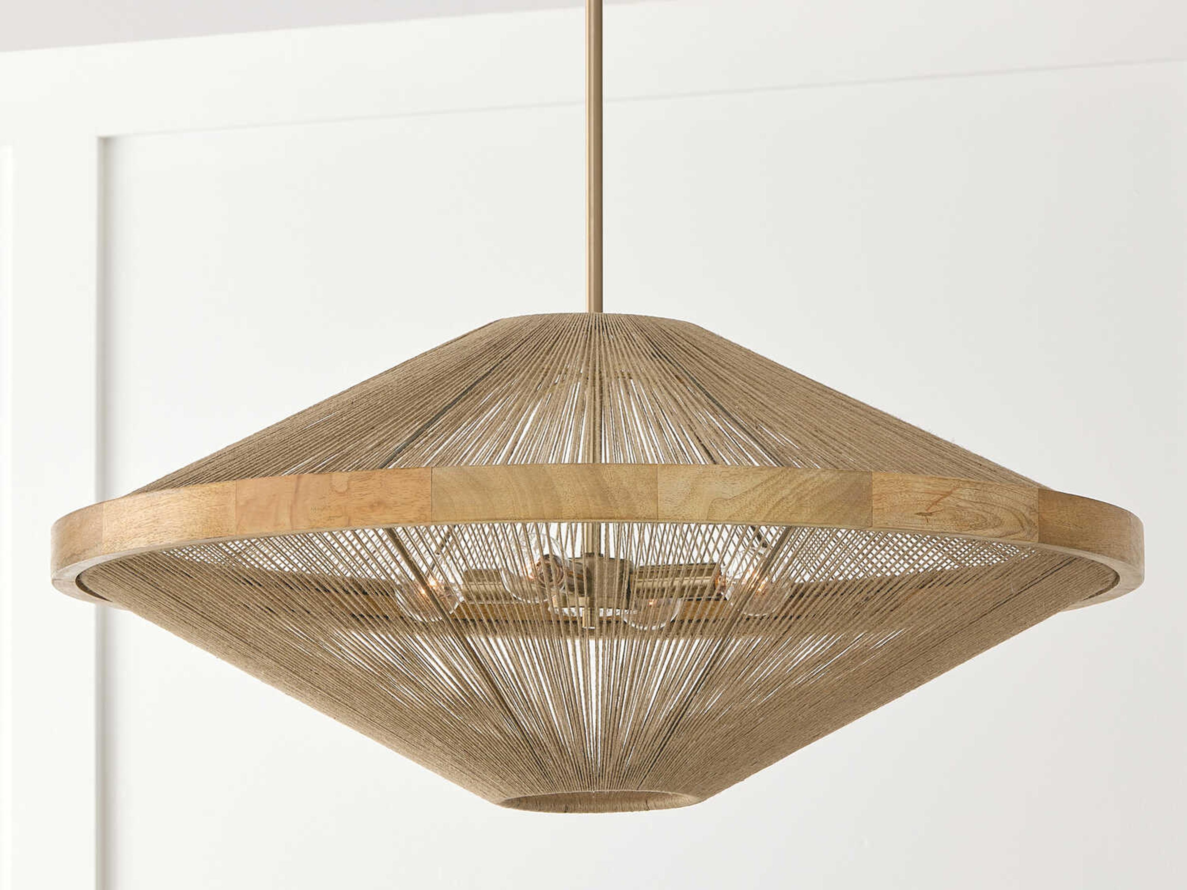 Capital Lighting Maya 4-Light Matte Brass Brown Pendant