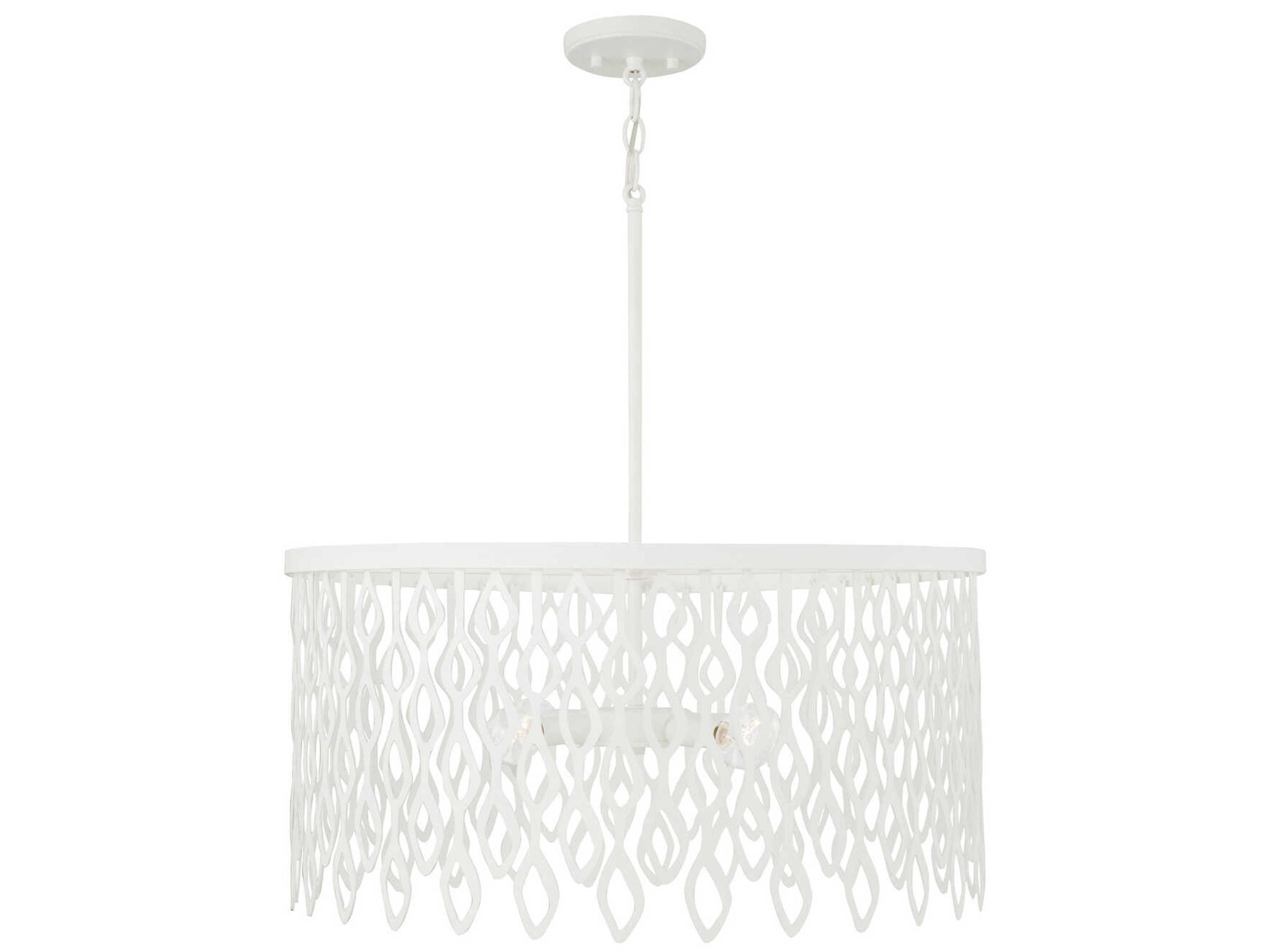 Pheobe 4-Light Matte White Drum Pendant