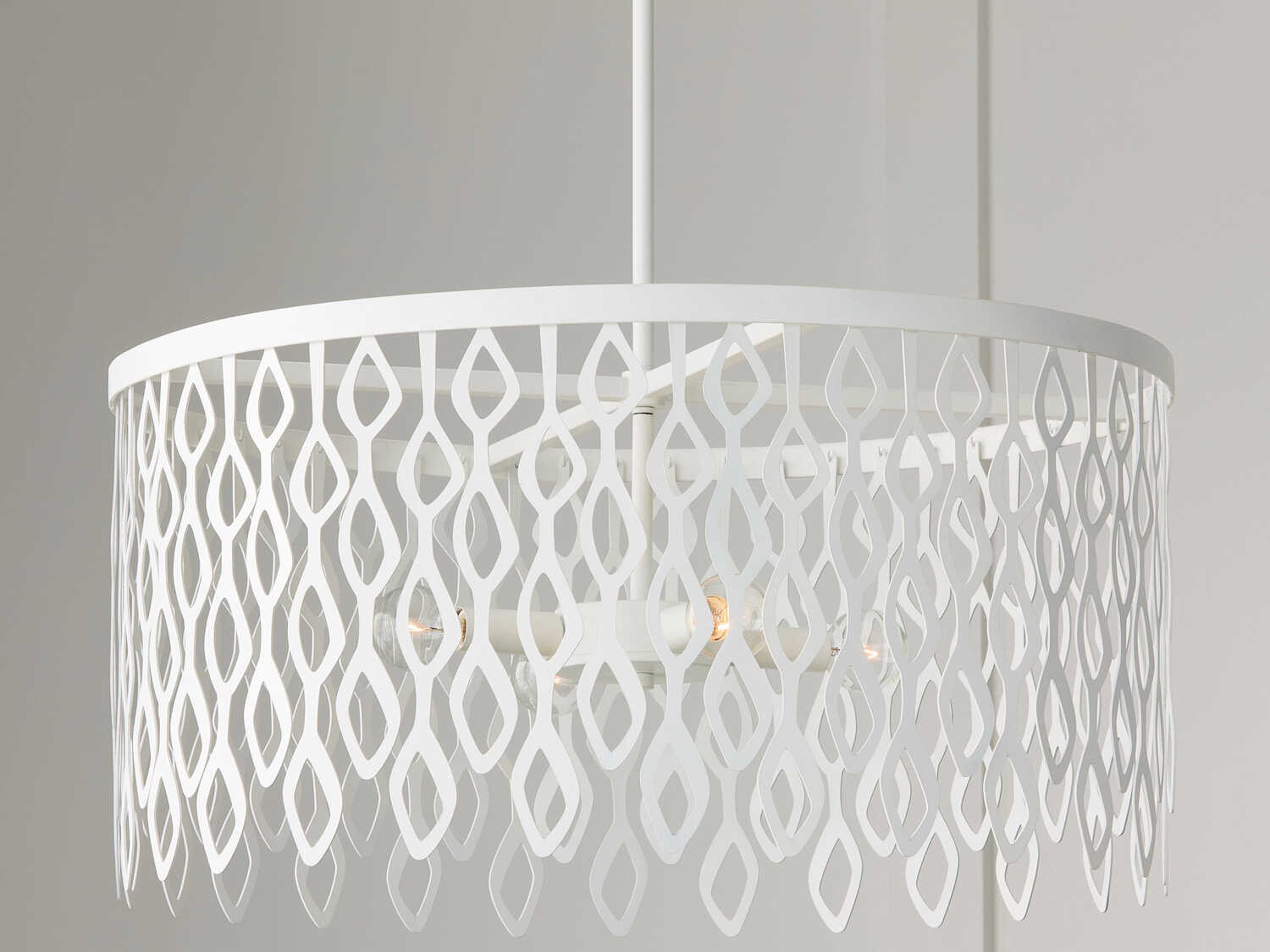 Capital Lighting Pheobe 4-Light Matte White Drum Pendant