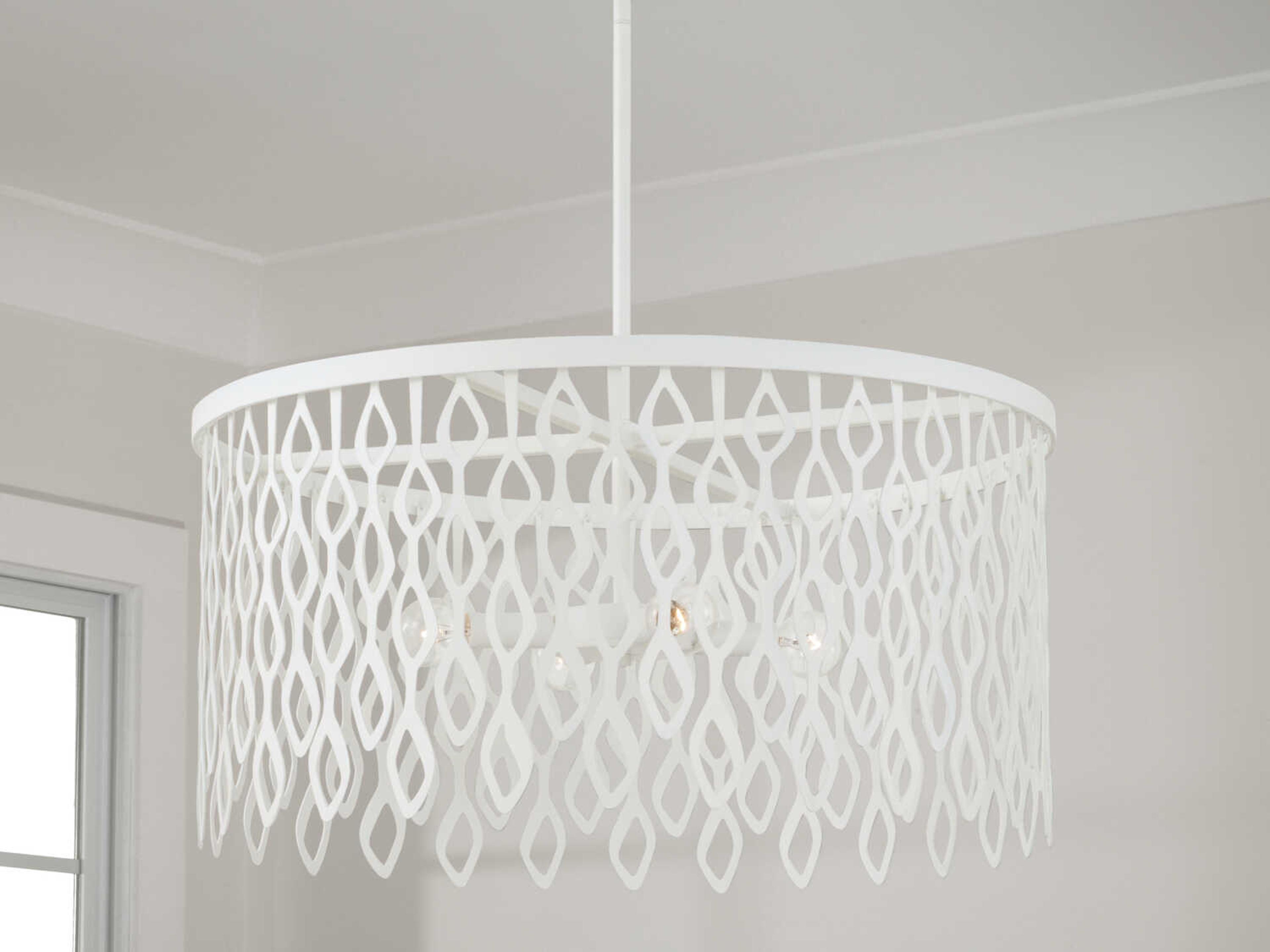 Capital Lighting Pheobe 4-Light Matte White Drum Pendant