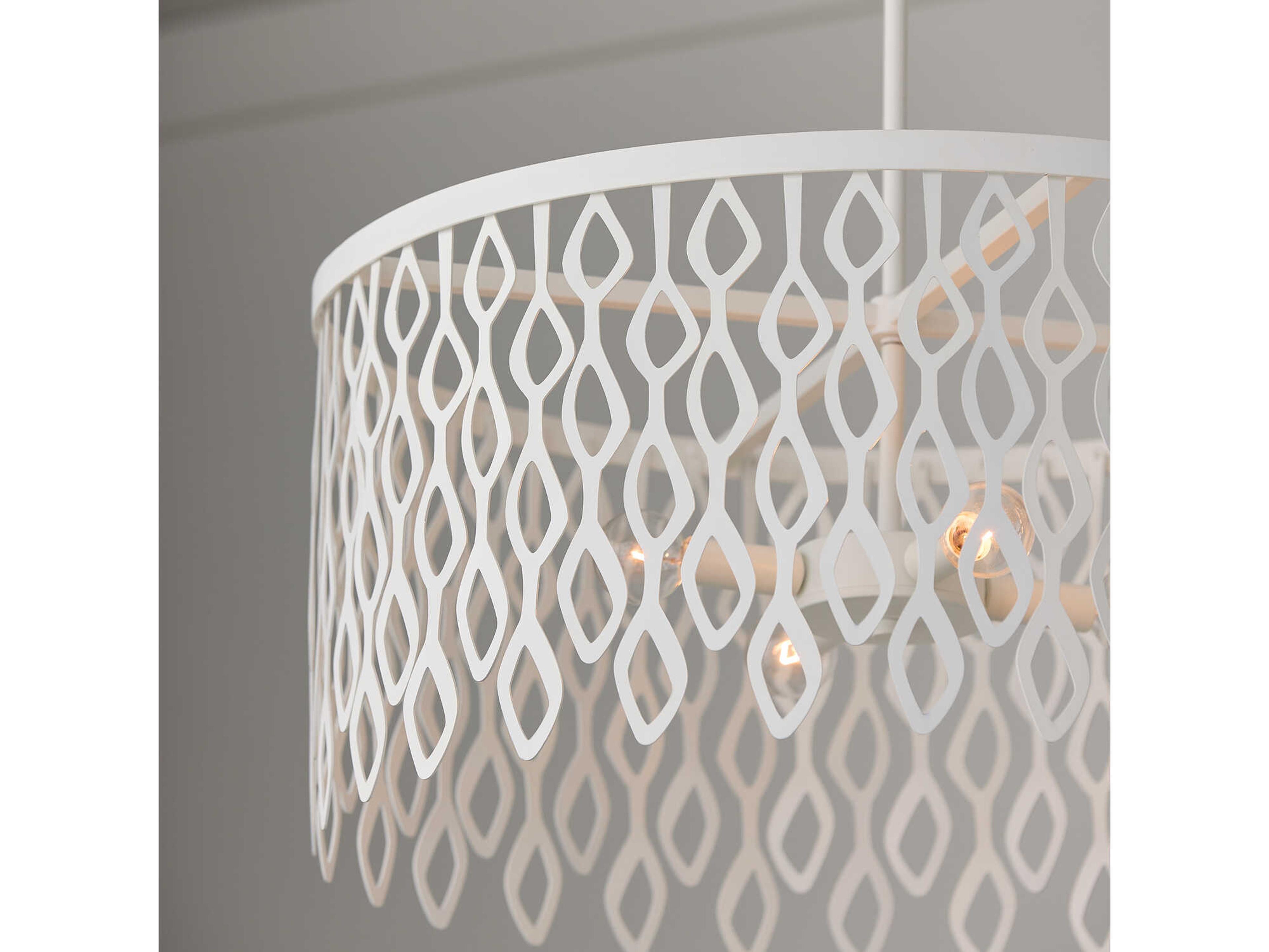 Capital Lighting Pheobe 4-Light Matte White Drum Pendant