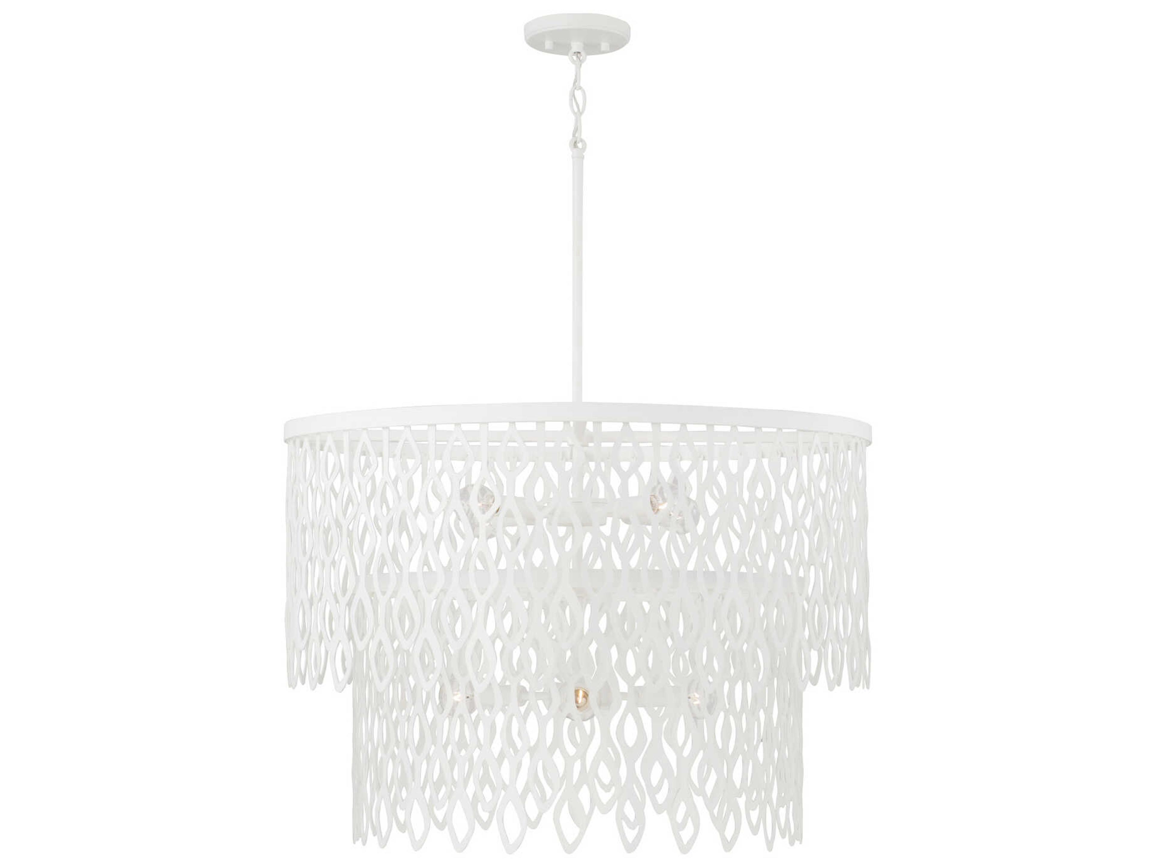 Pheobe 7-Light Matte White Drum Pendant