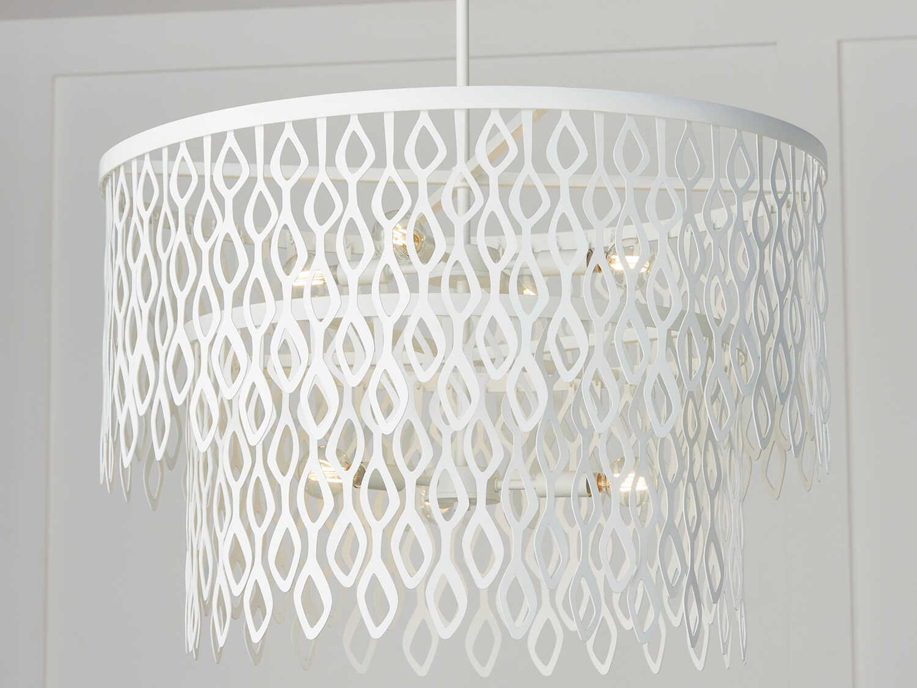 Capital Lighting Pheobe 7-Light Matte White Drum Pendant