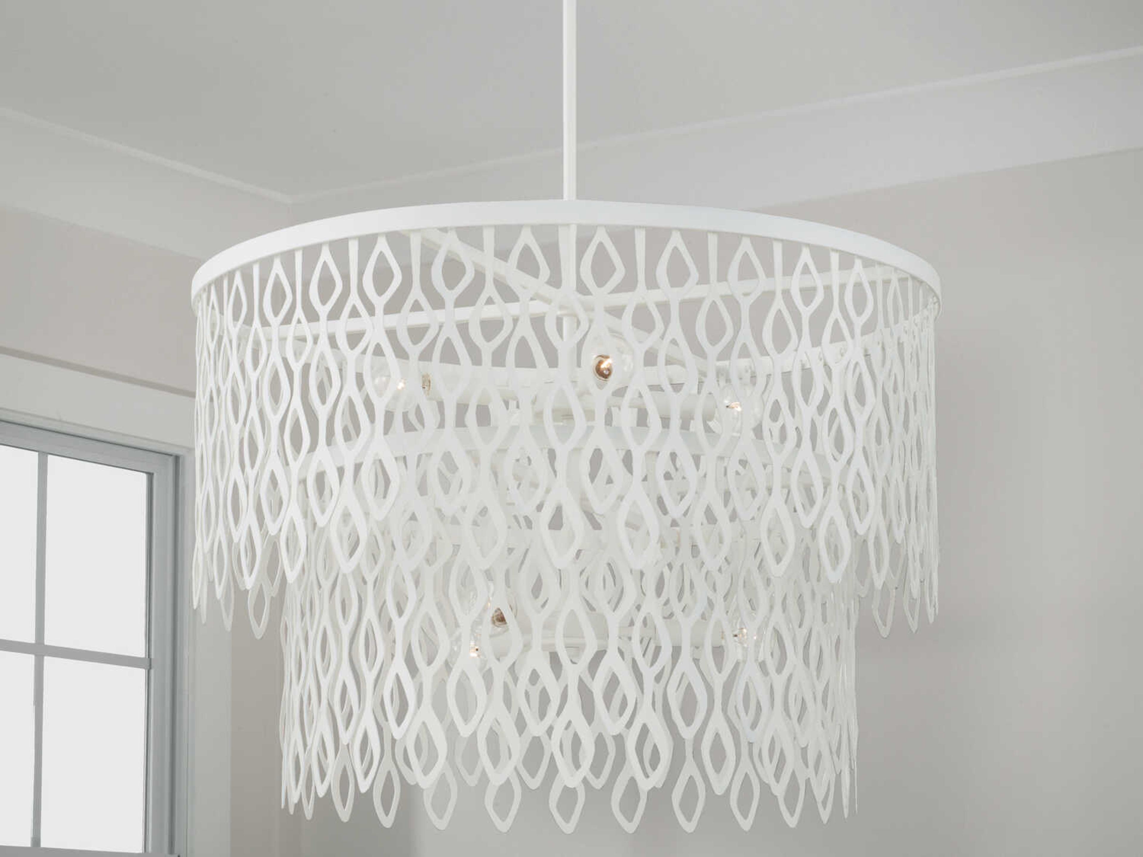 Capital Lighting Pheobe 7-Light Matte White Drum Pendant