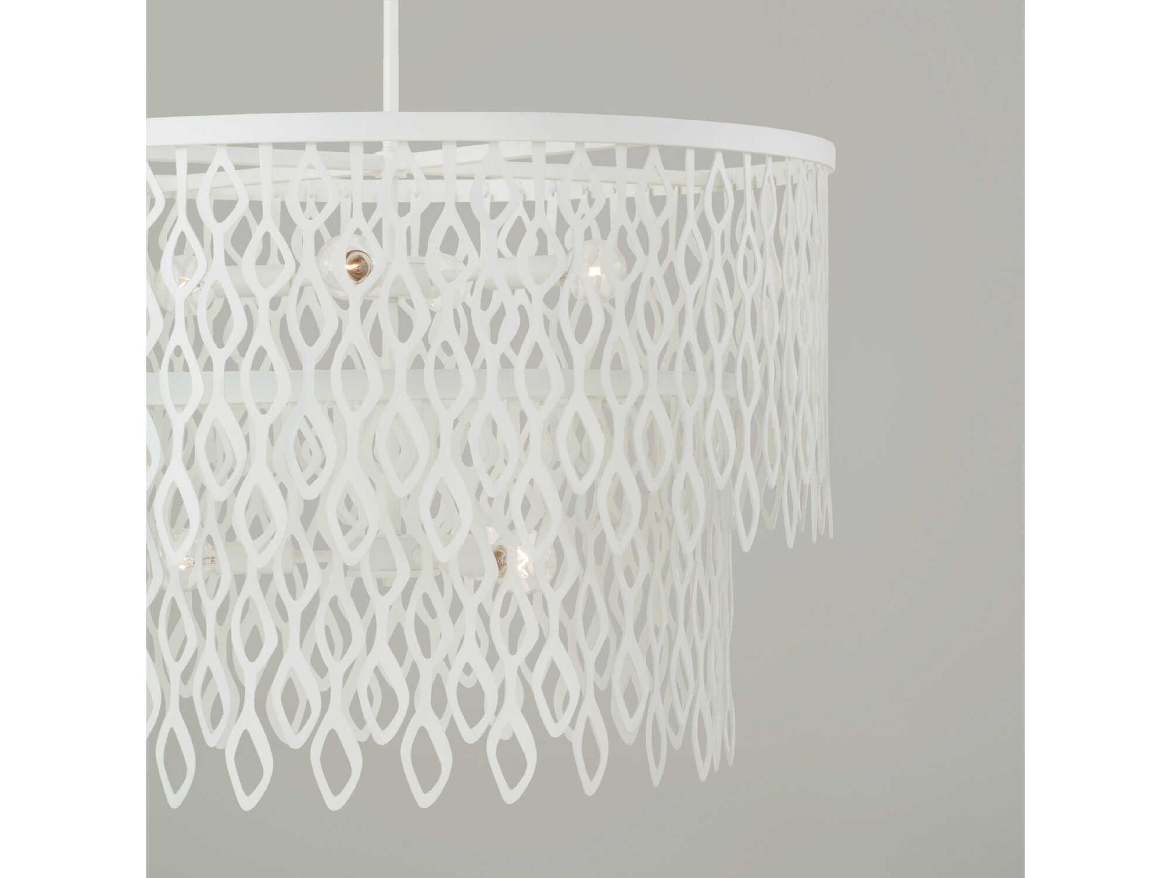 Capital Lighting Pheobe 7-Light Matte White Drum Pendant