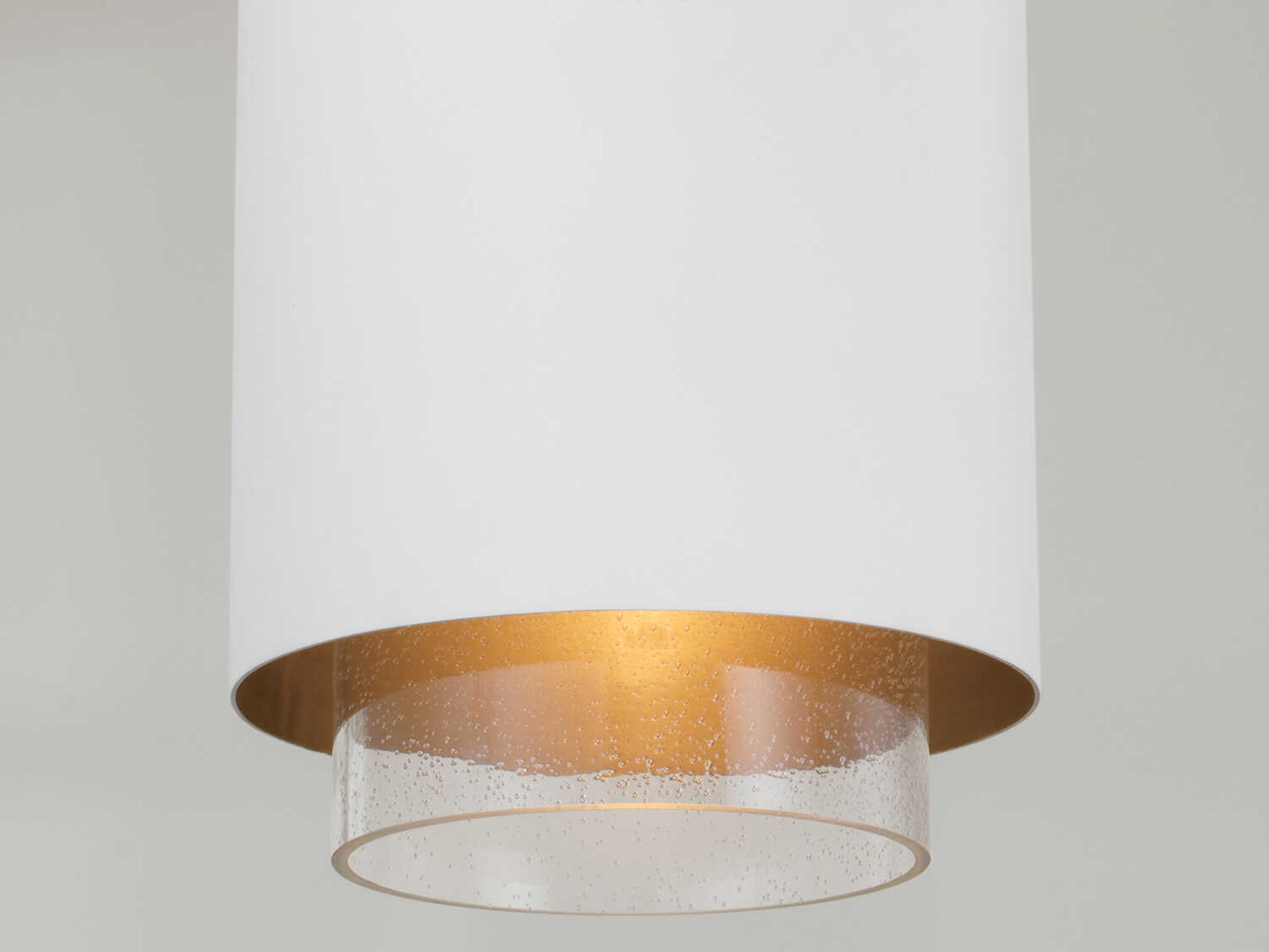 Capital Lighting Weller 1-Light Matte Brass White Cylinder Mini Pendant