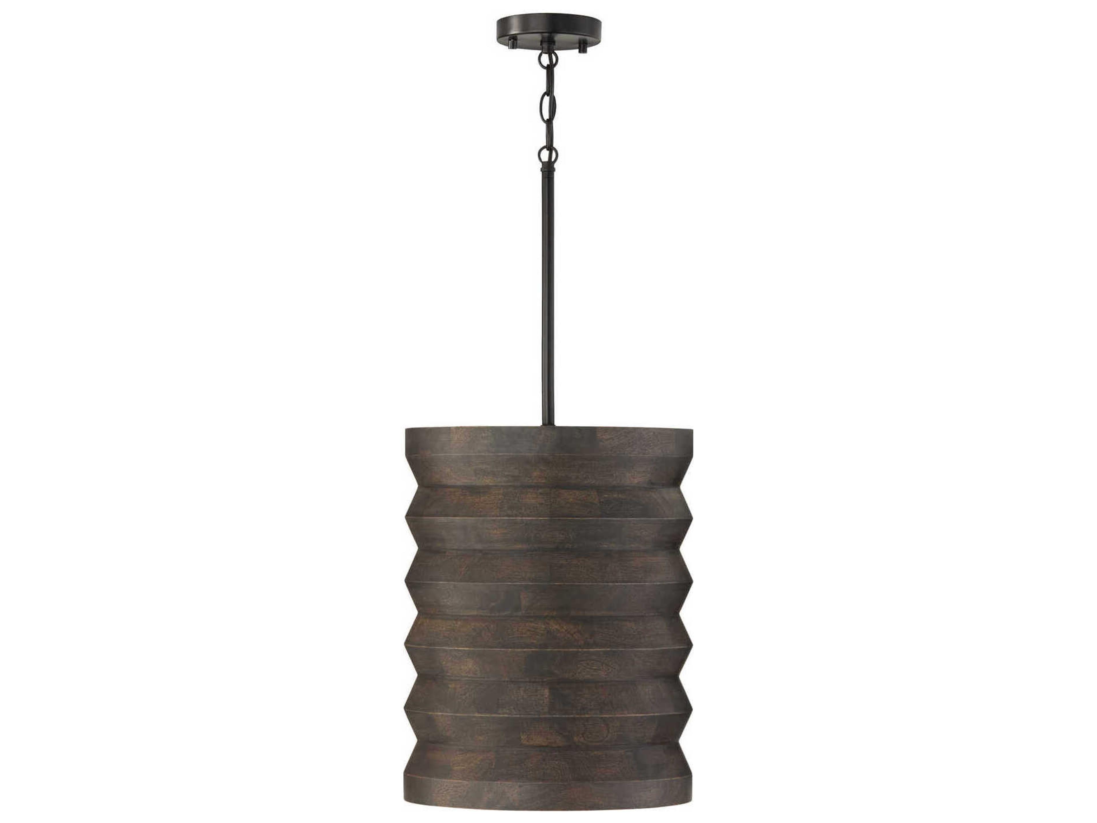 Dunn 1-Light Espresso Stain Black Cylinder Pendant