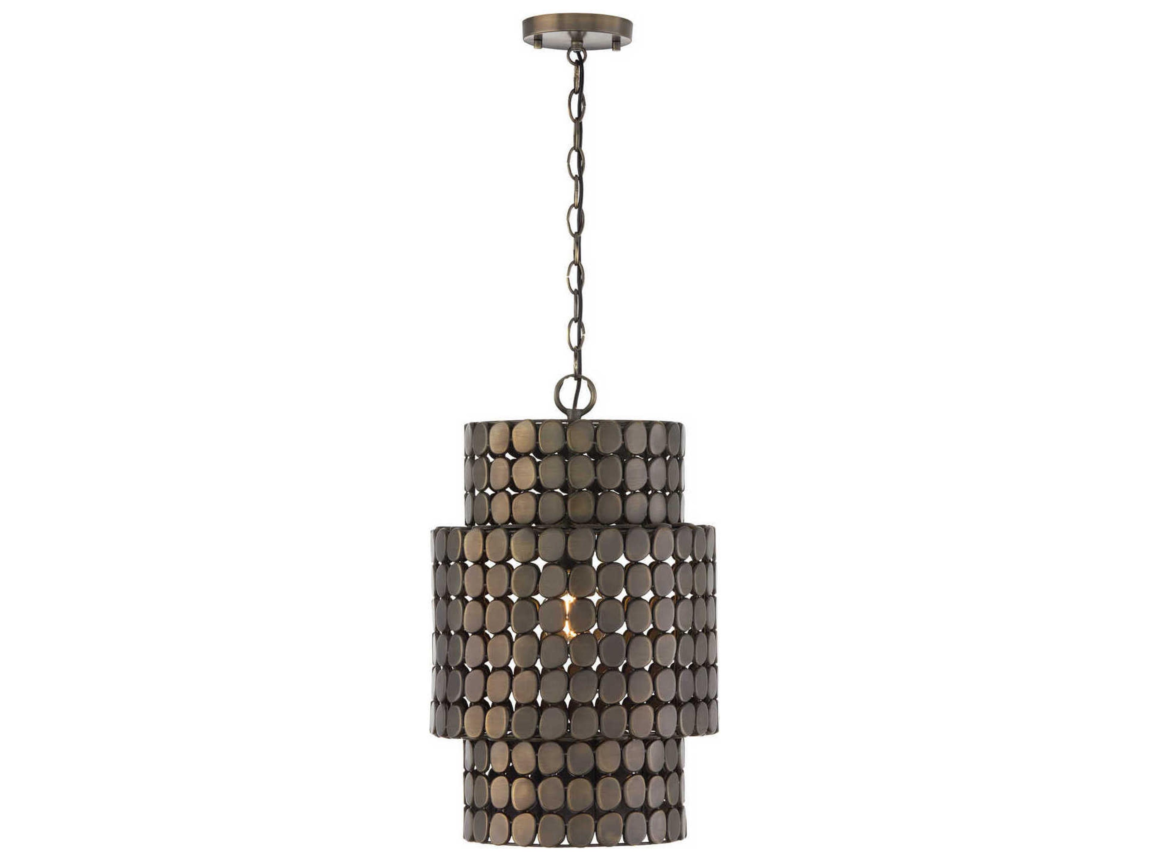 Eliana 1-Light Dark Brass Cylinder Pendant