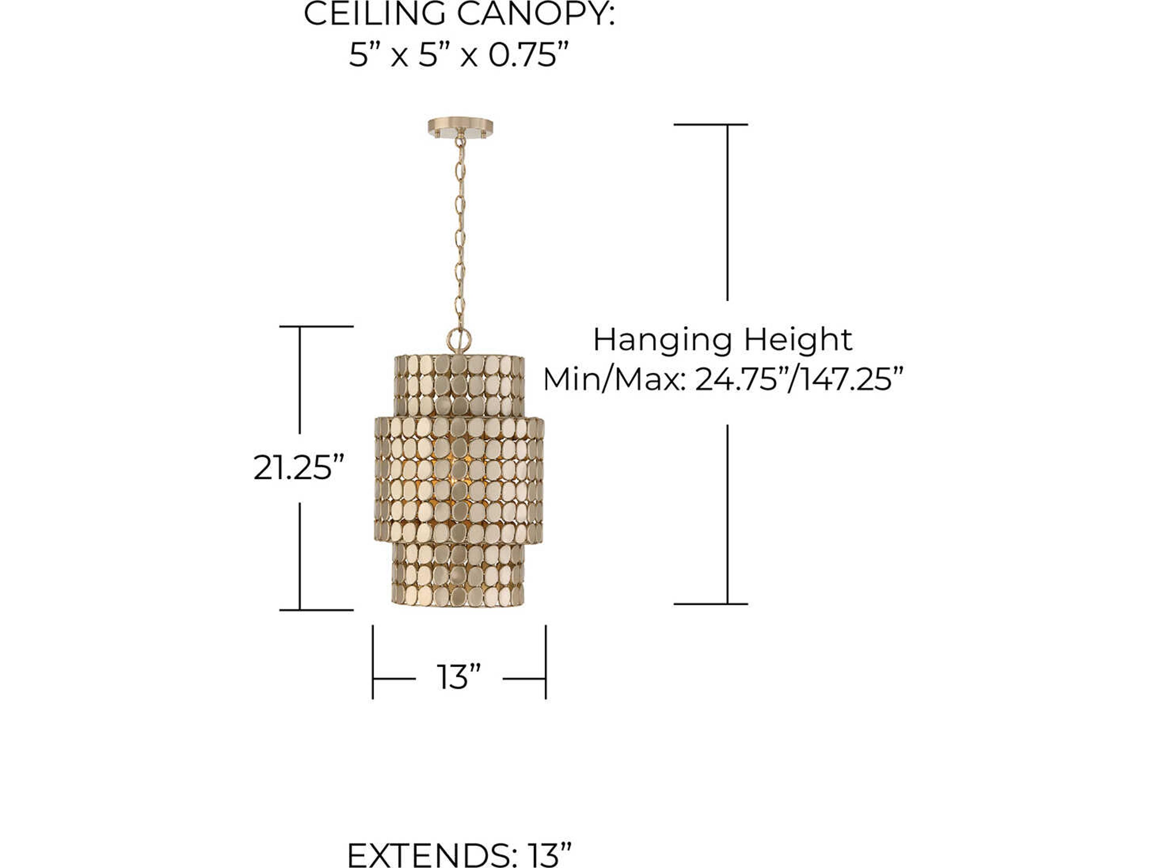 Capital Lighting Eliana 1-Light Champagne Brass Pendant