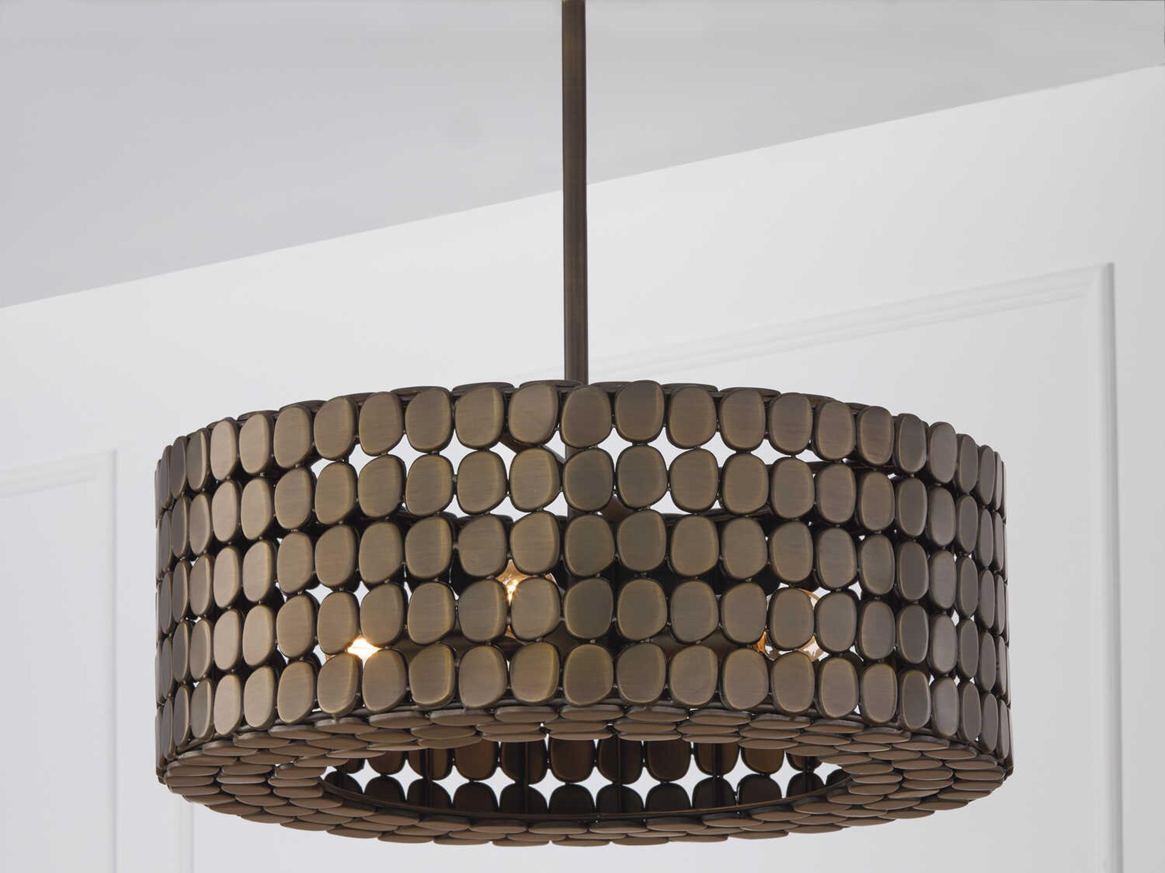 Capital Lighting Eliana 4-Light Dark Brass Drum Pendant