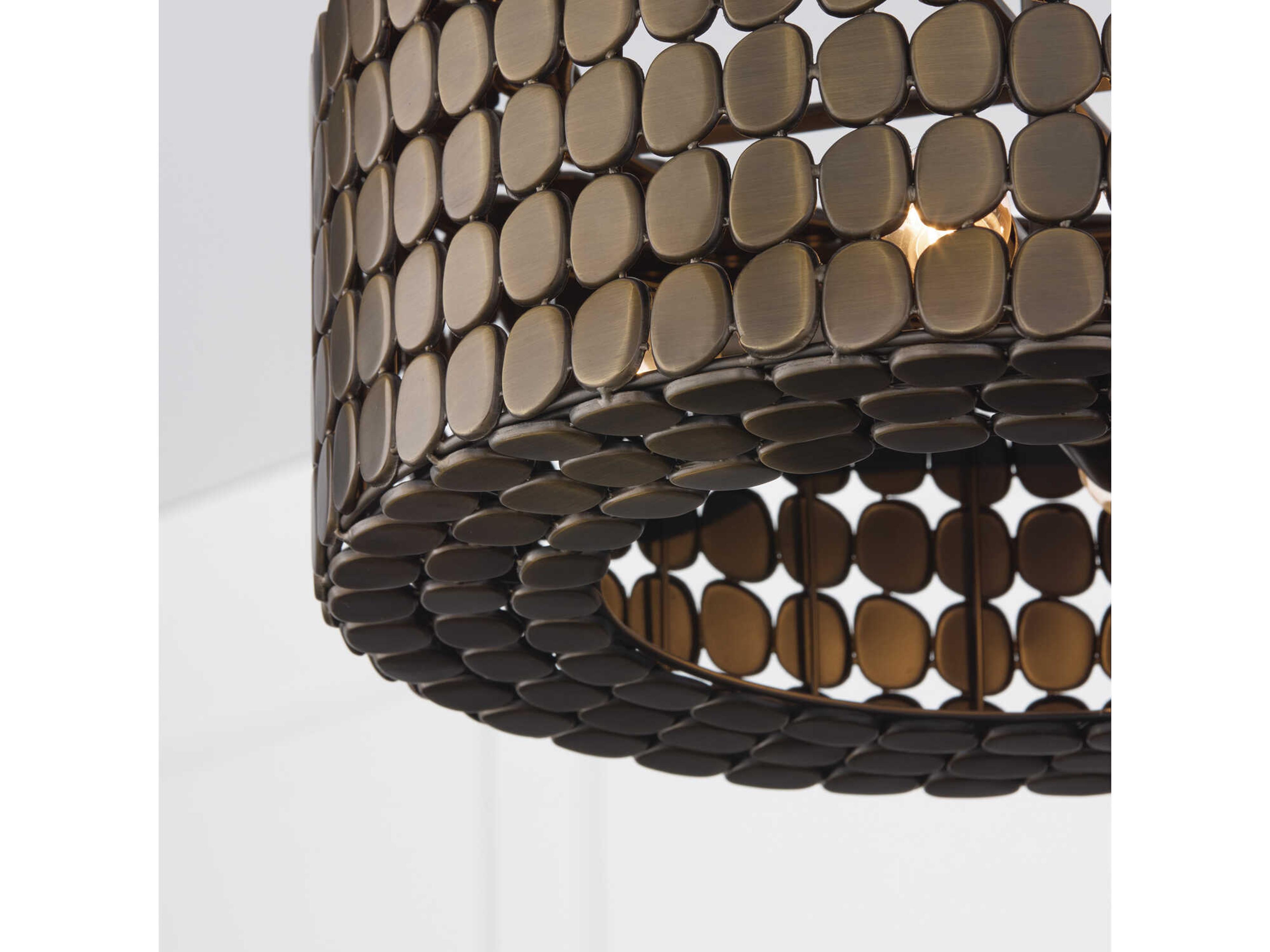 Capital Lighting Eliana 4-Light Dark Brass Drum Pendant