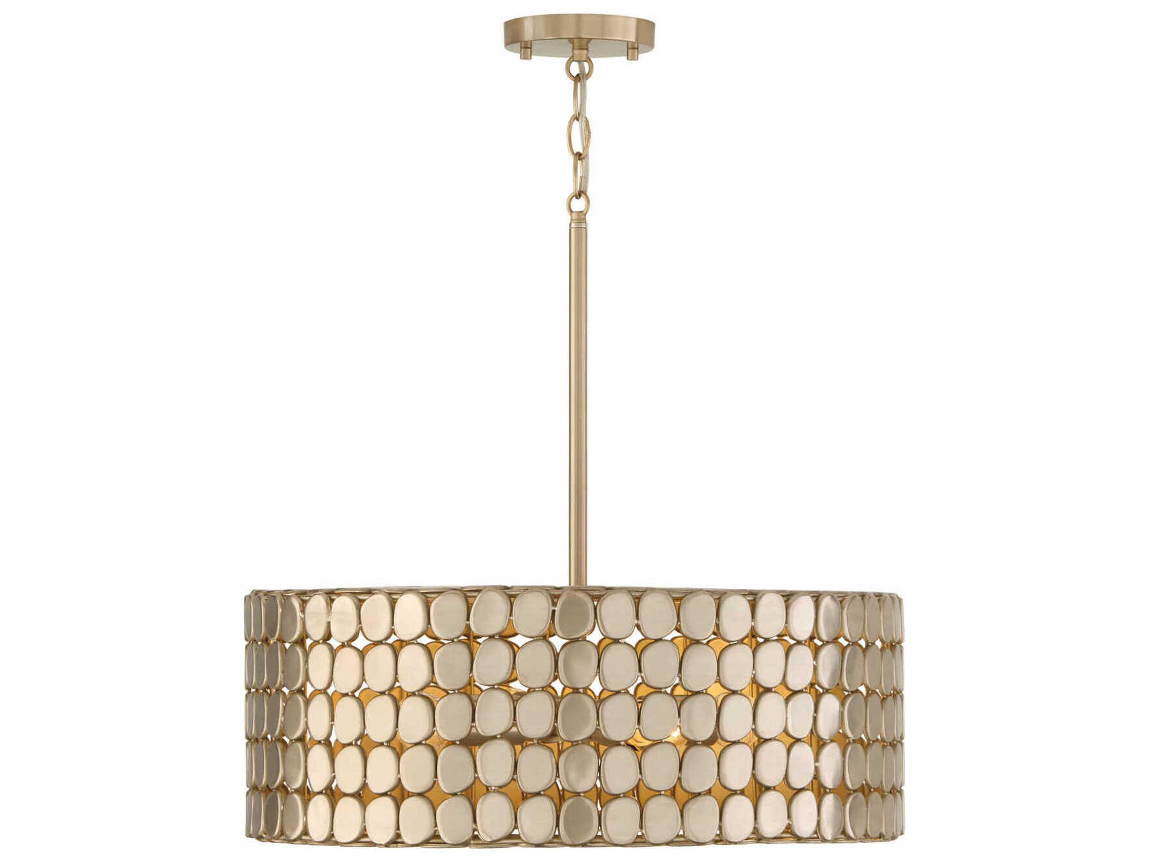 Eliana 4-Light Champagne Brass Drum Pendant