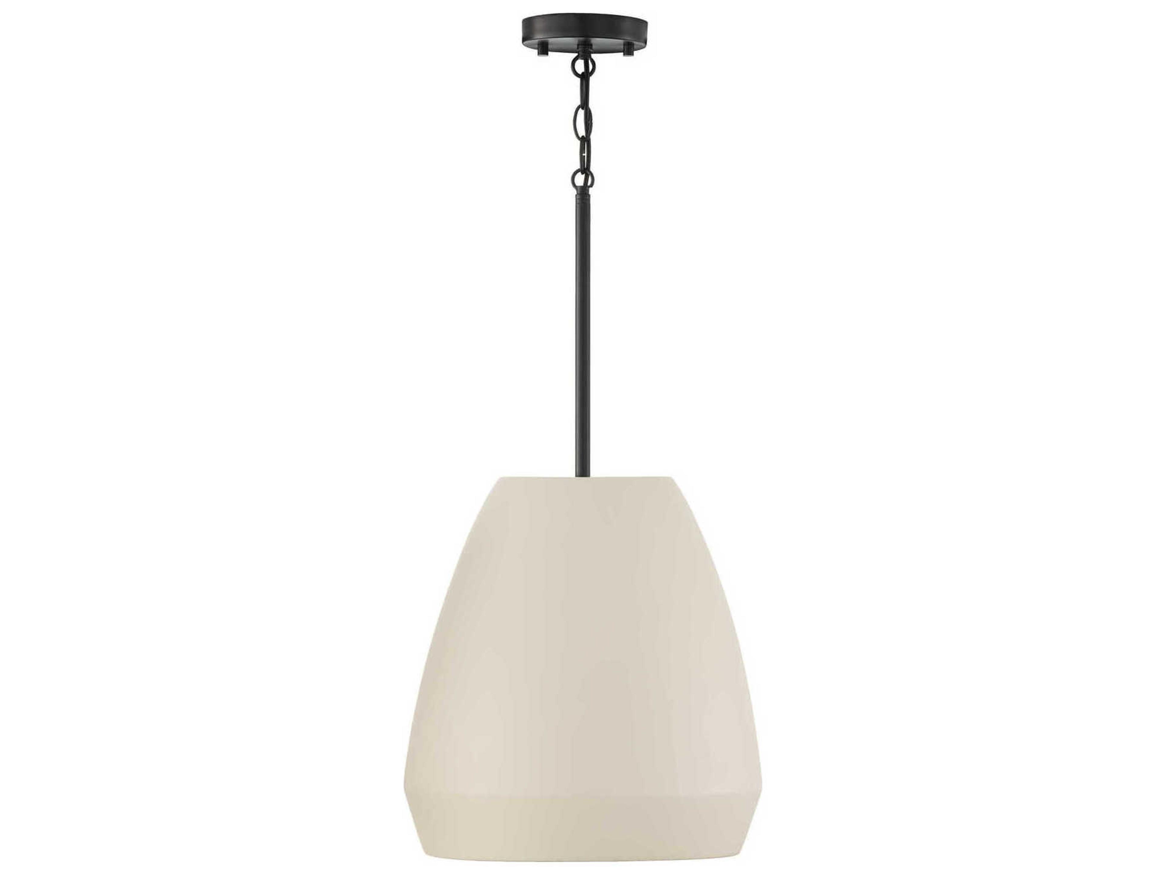 Della 1-Light Terracotta Ivory Off White Dome Pendant