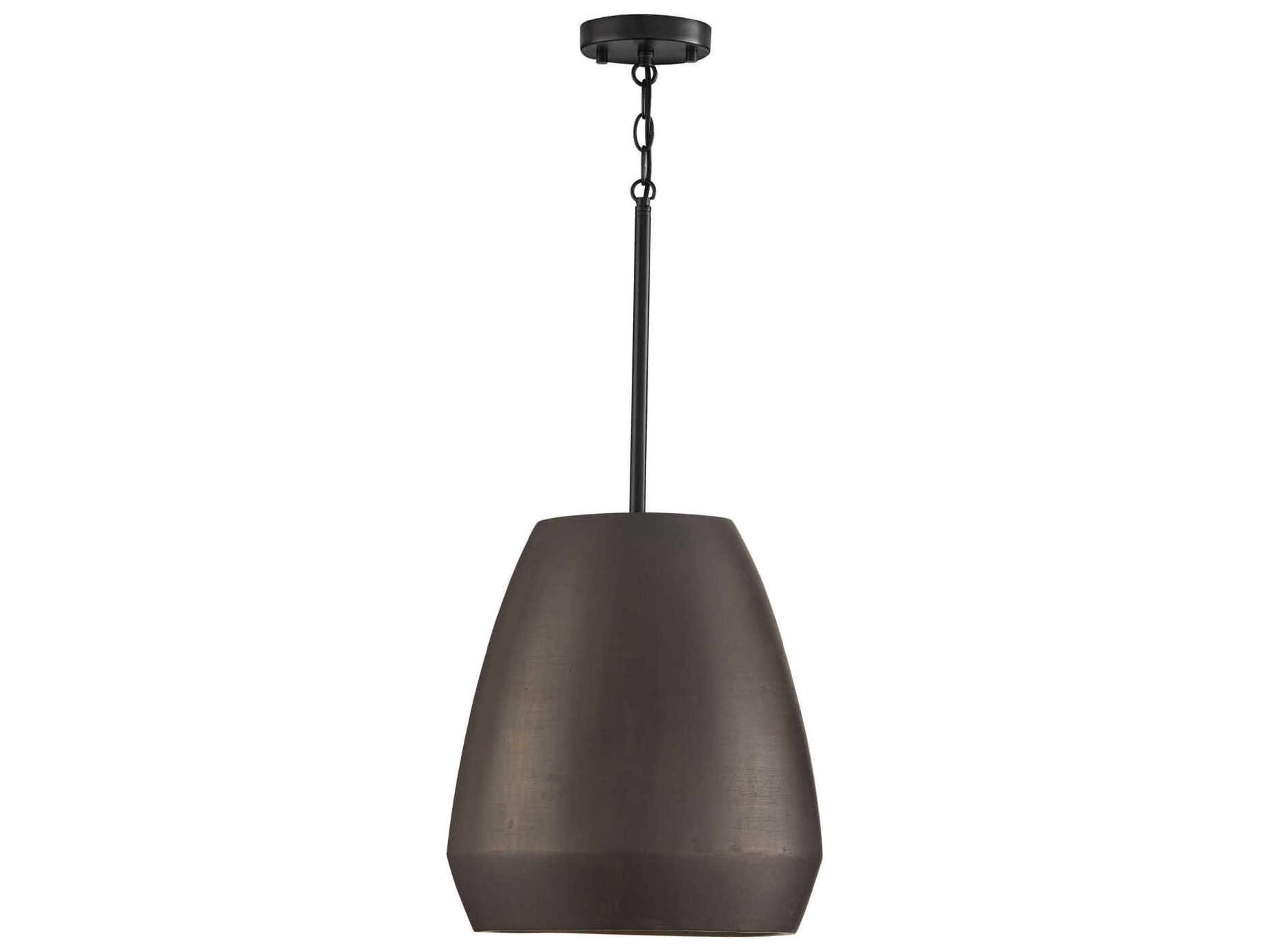 Della 1-Light Terracotta Umber Black Dome Pendant