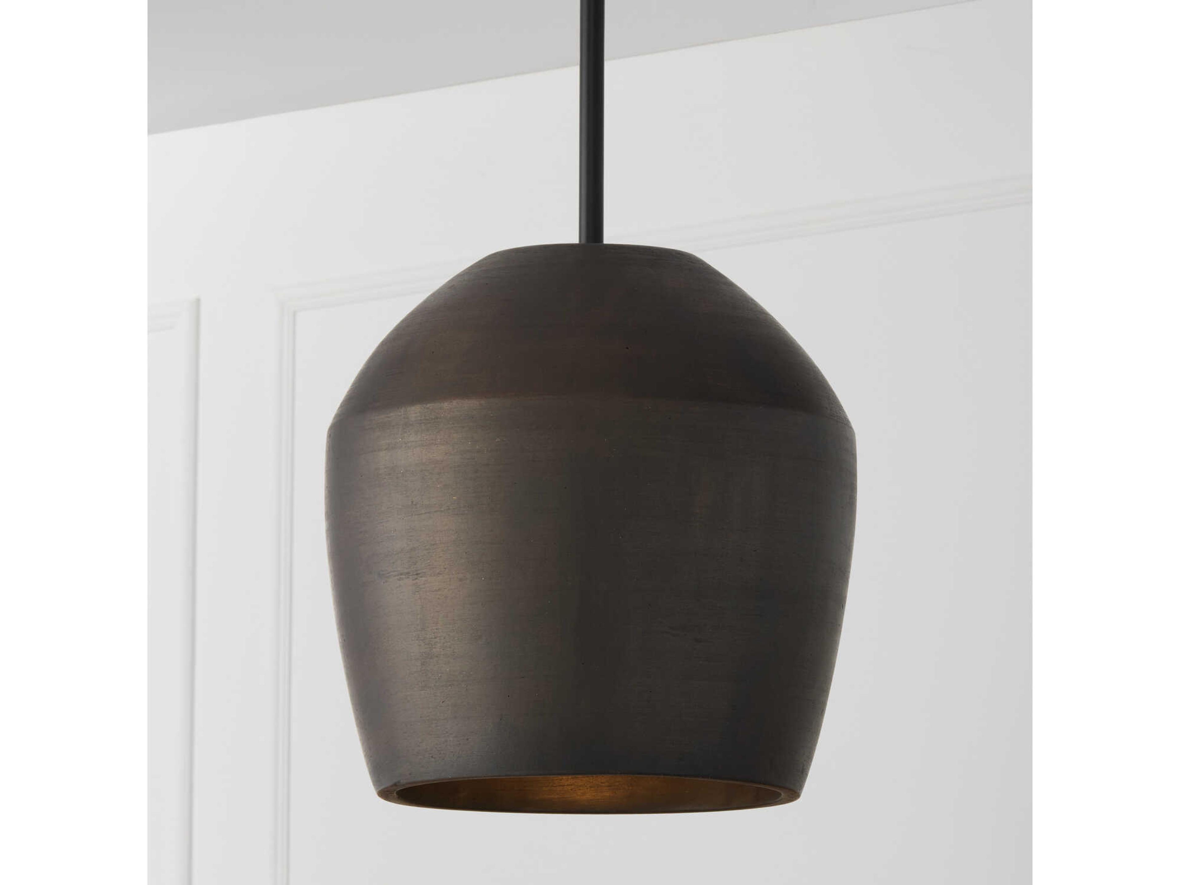 Capital Lighting Della 1-Light Terracotta Umber Black Dome Pendant