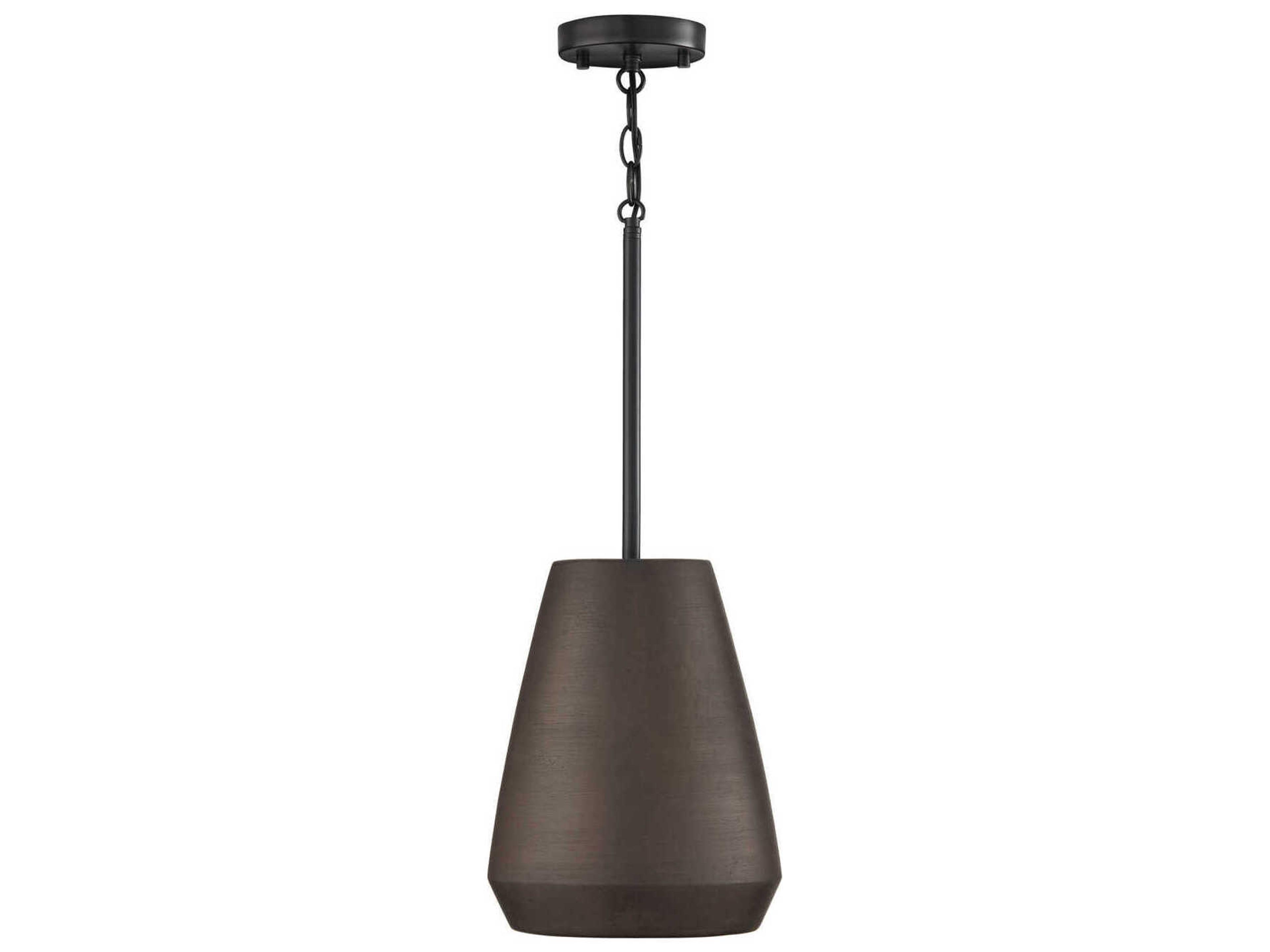 Della 1-Light Terracotta Umber Black Dome Mini Pendant