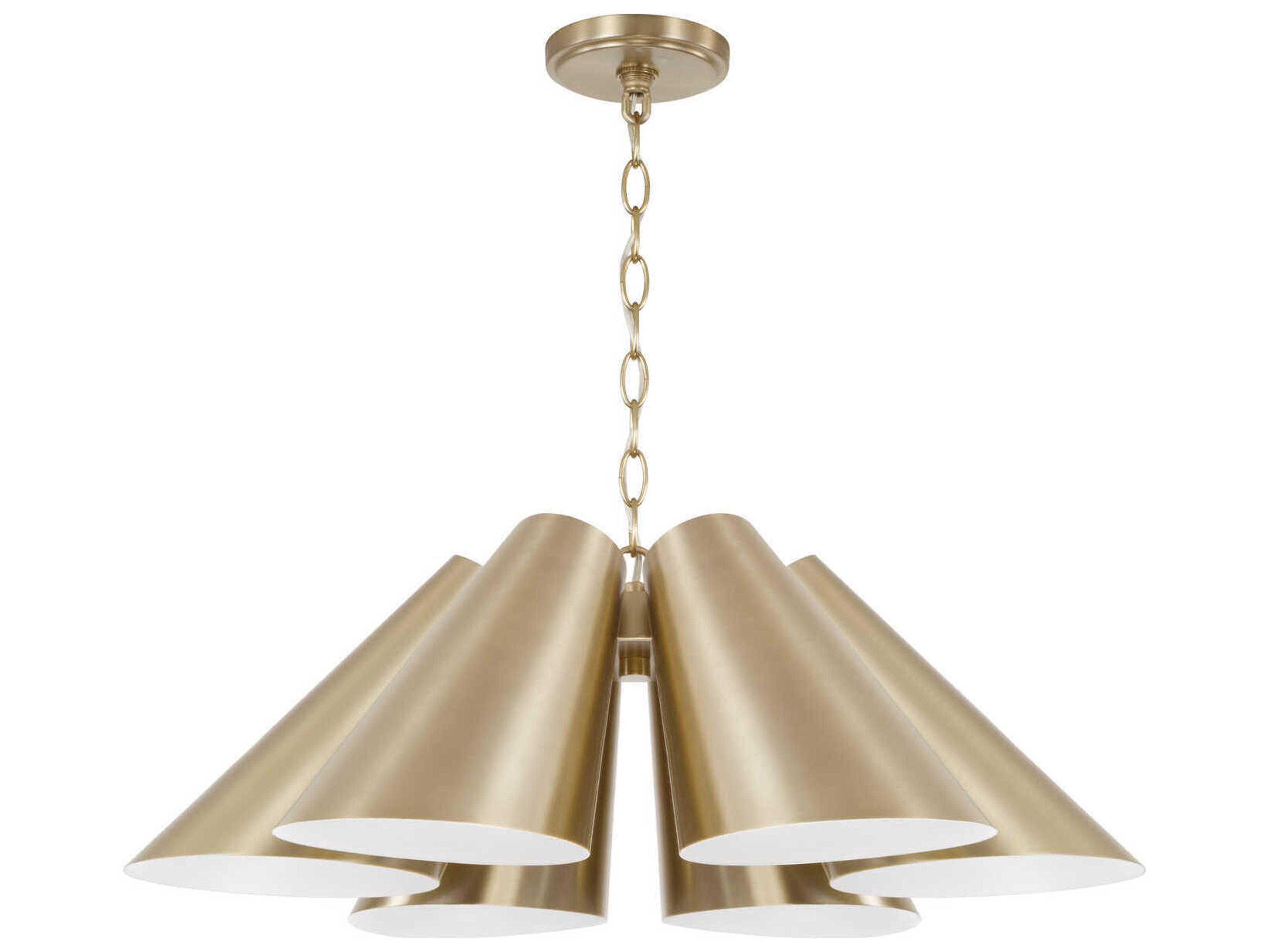Leo 6-Light Matte Brass Pendant