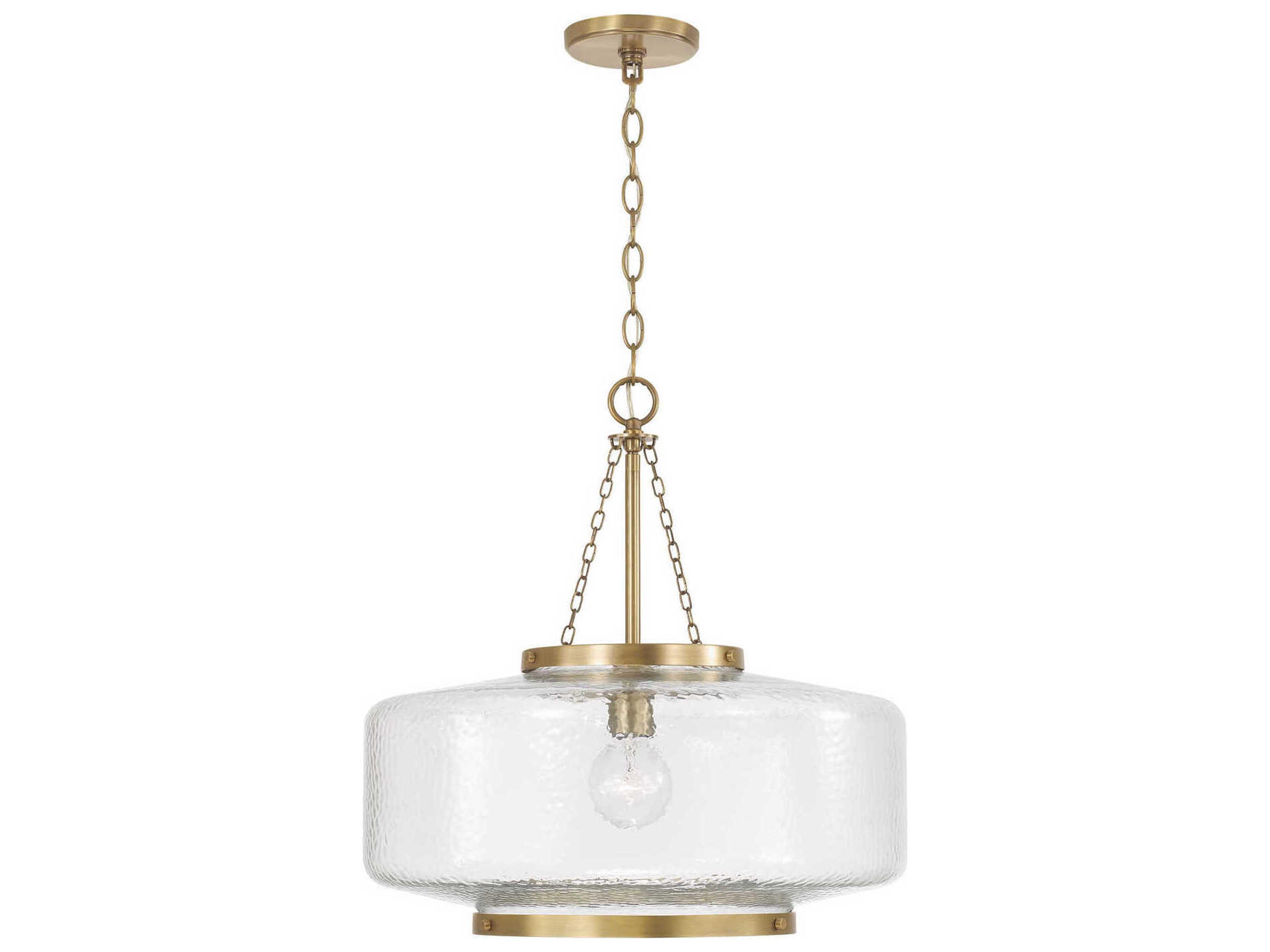 Landon 1-Light Aged Brass Drum Pendant