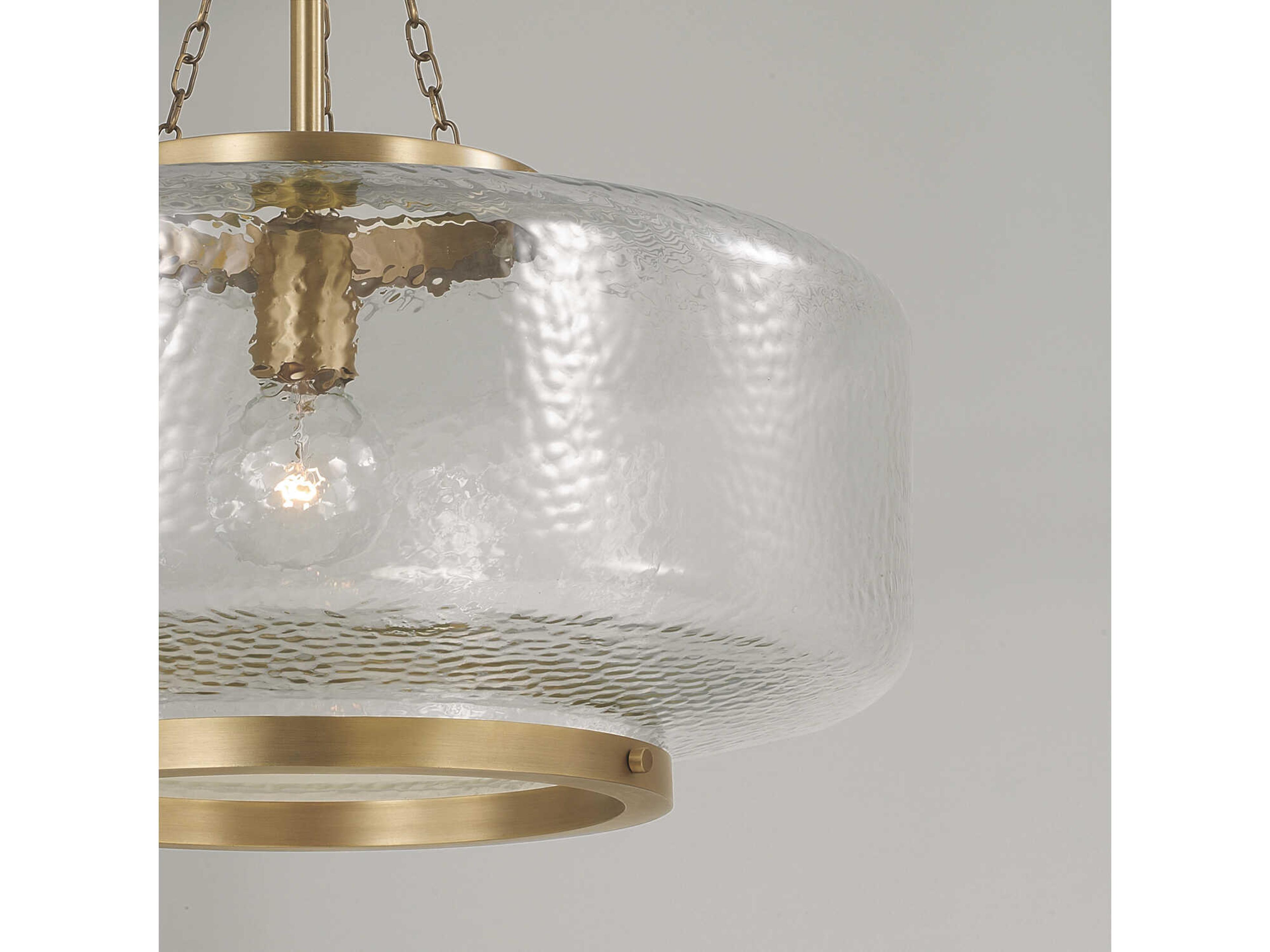 Capital Lighting Landon 1-Light Aged Brass Drum Pendant