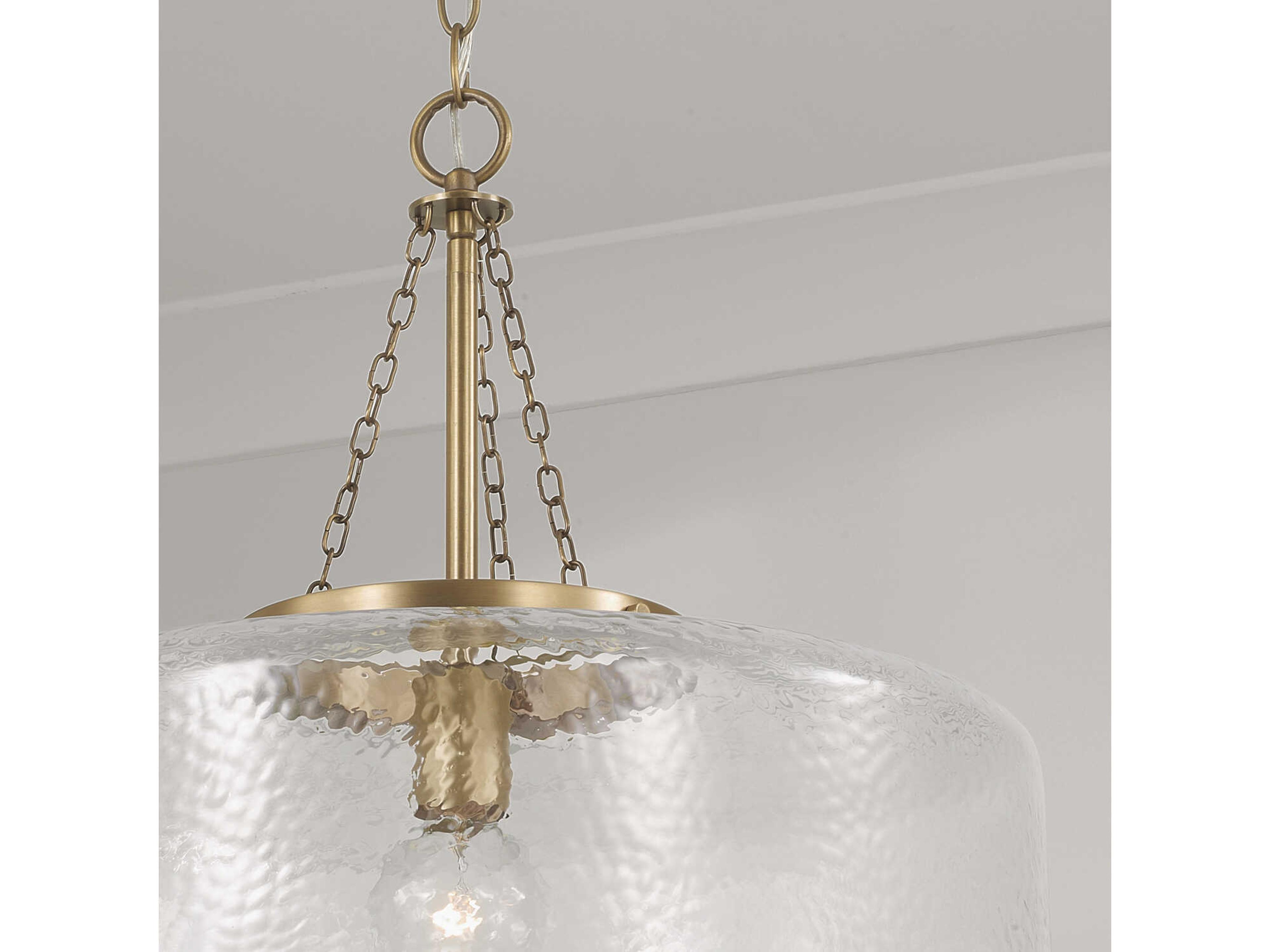 Capital Lighting Landon 1-Light Aged Brass Drum Pendant