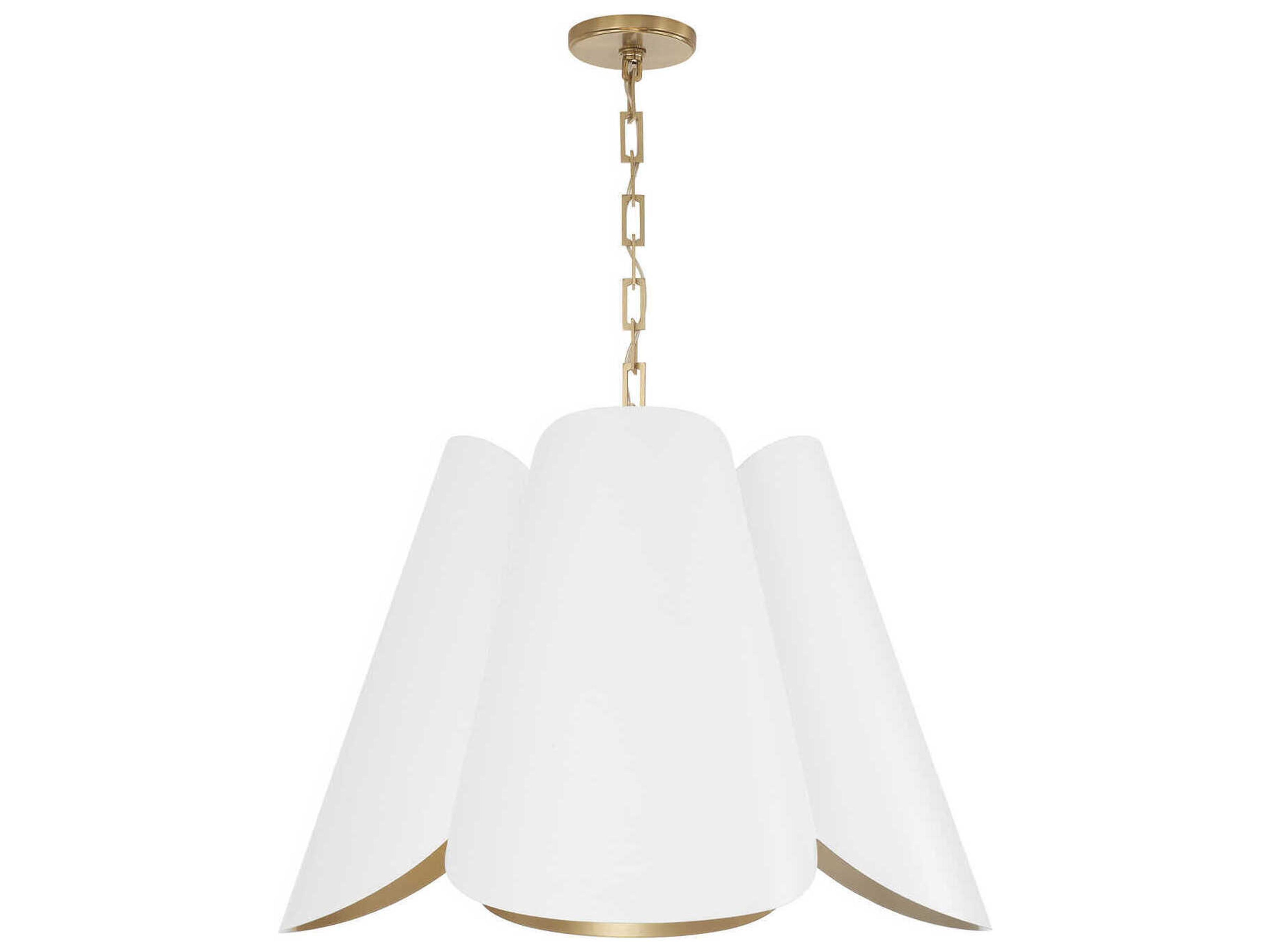 Maeve 4-Light Matte Brass White Pendant