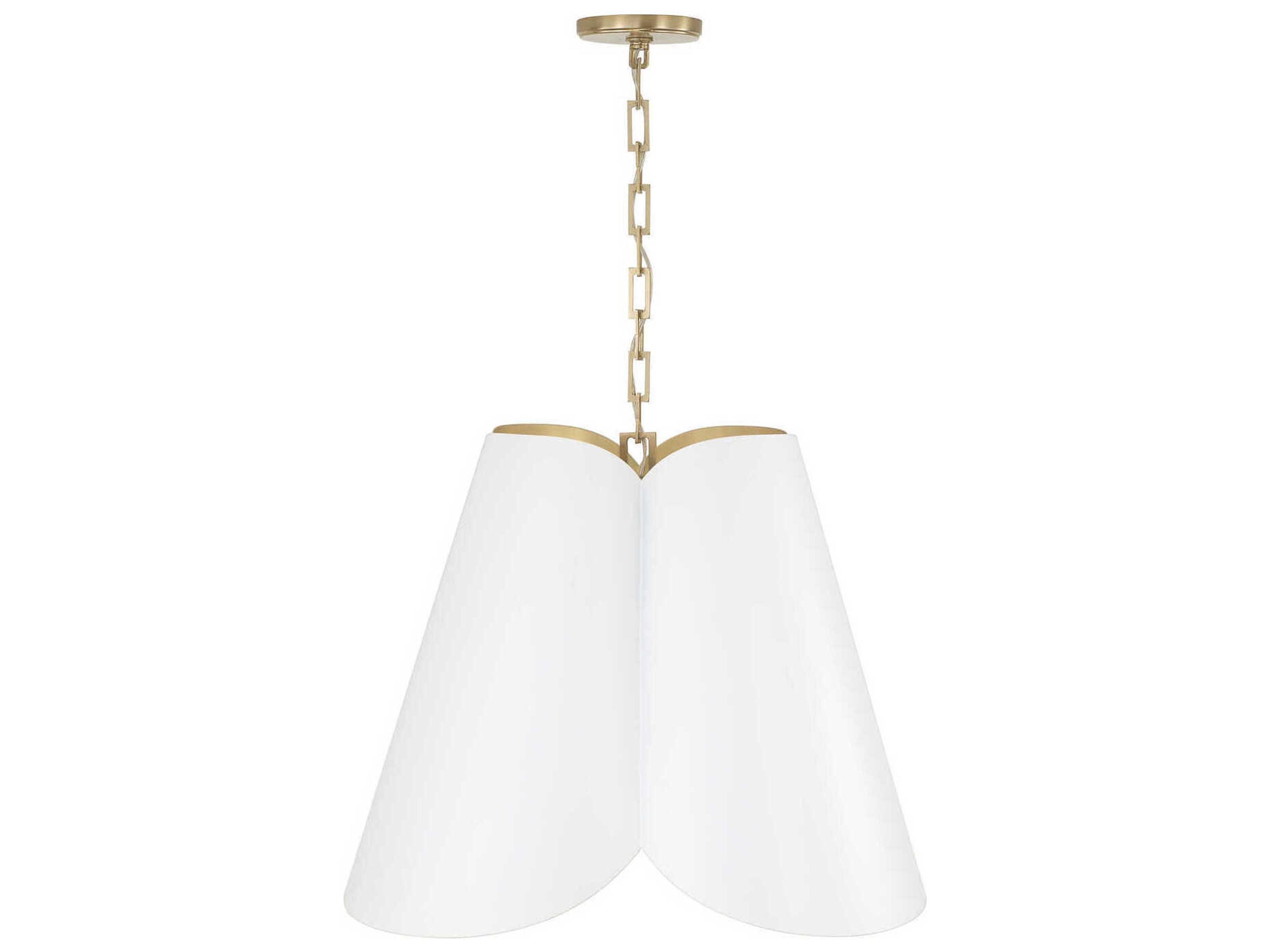 Capital Lighting Maeve 4-Light Matte Brass White Pendant